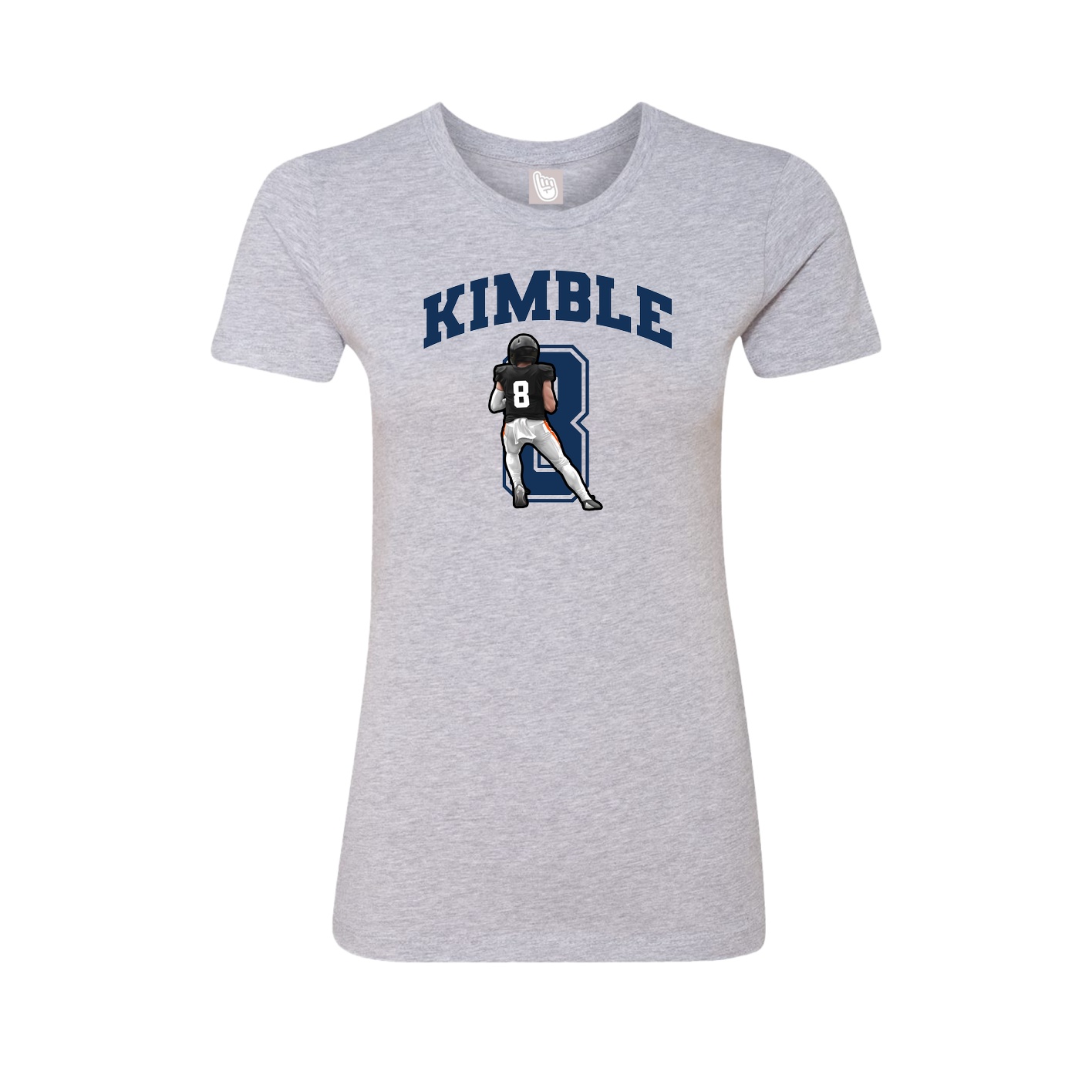Fitted Women's Tee — Number in Grey