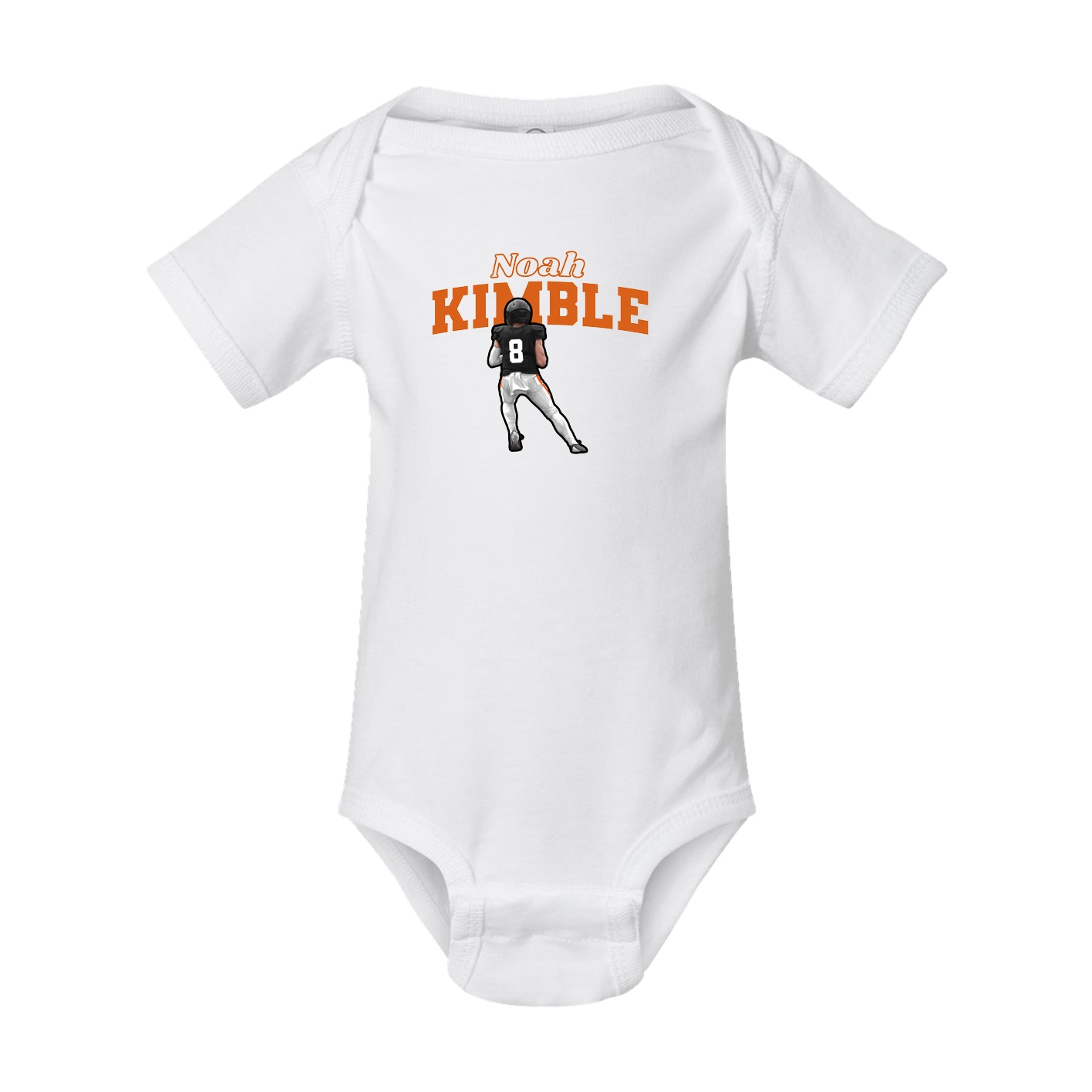 Baby Onesie — Name Arch in White