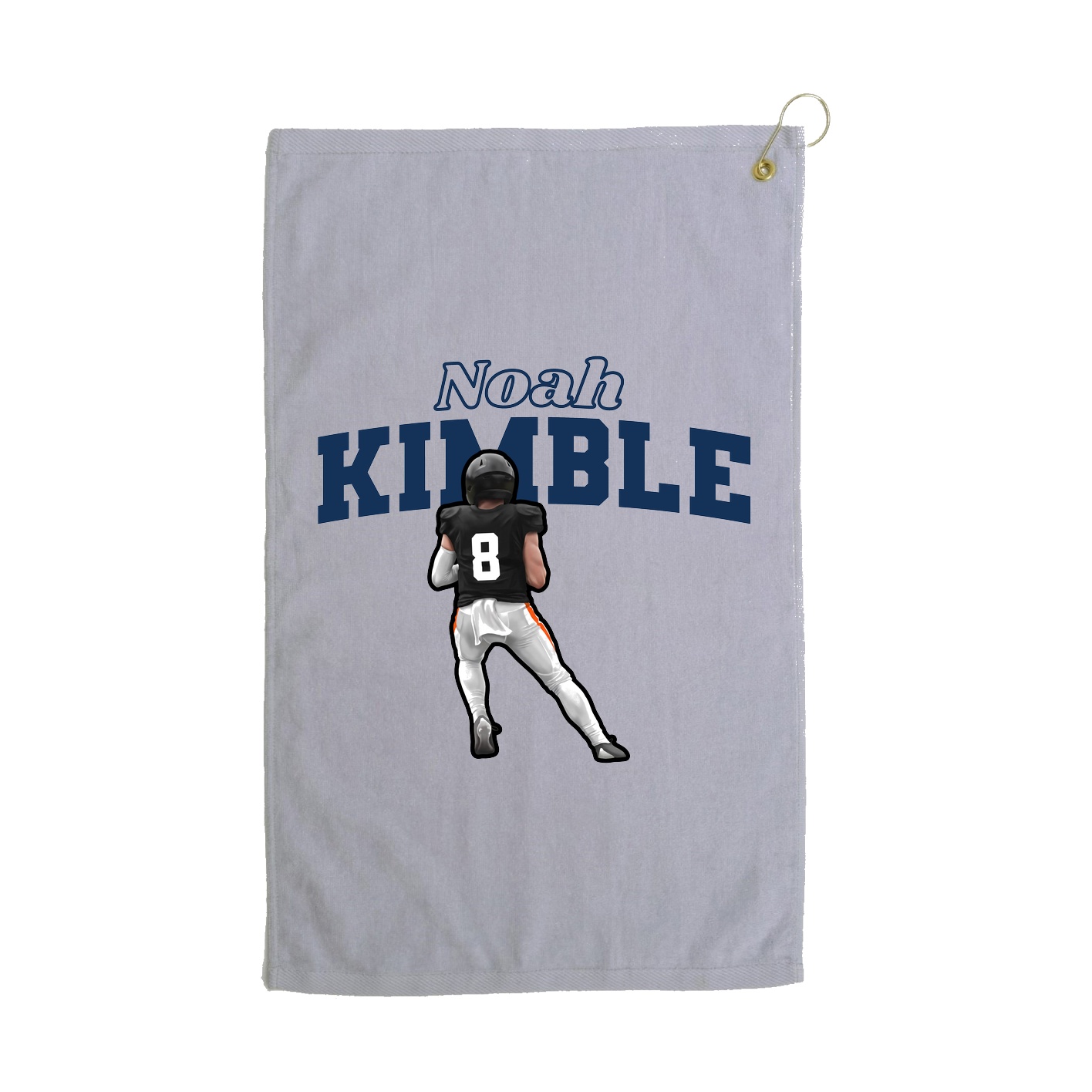 Golf Towel — Name Arch in Grey