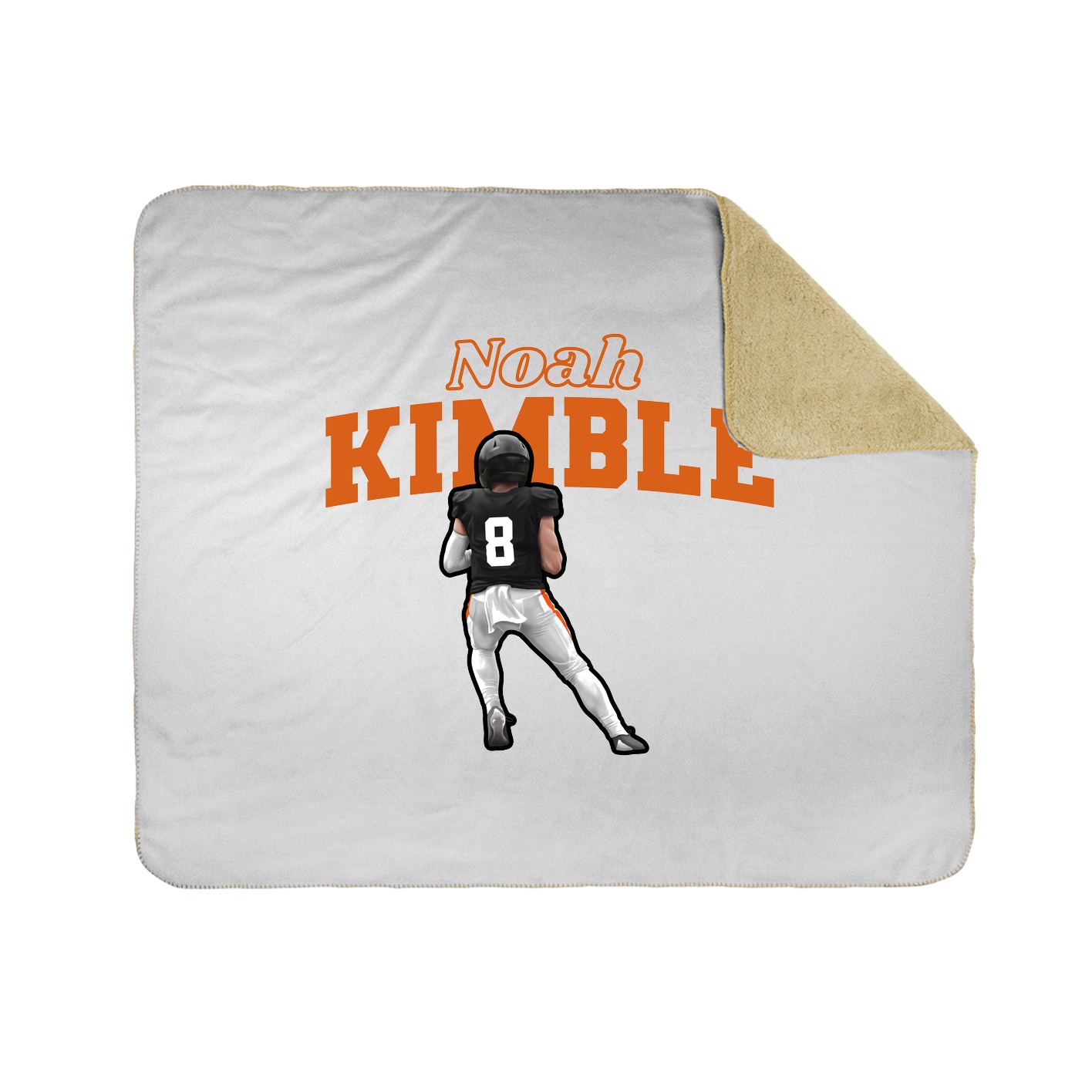 Throw Blanket — Name Arch in White