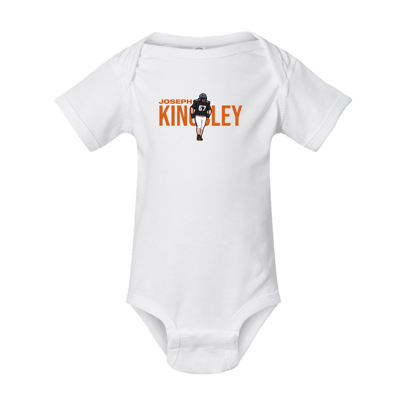 Baby Onesie — Player Name in White