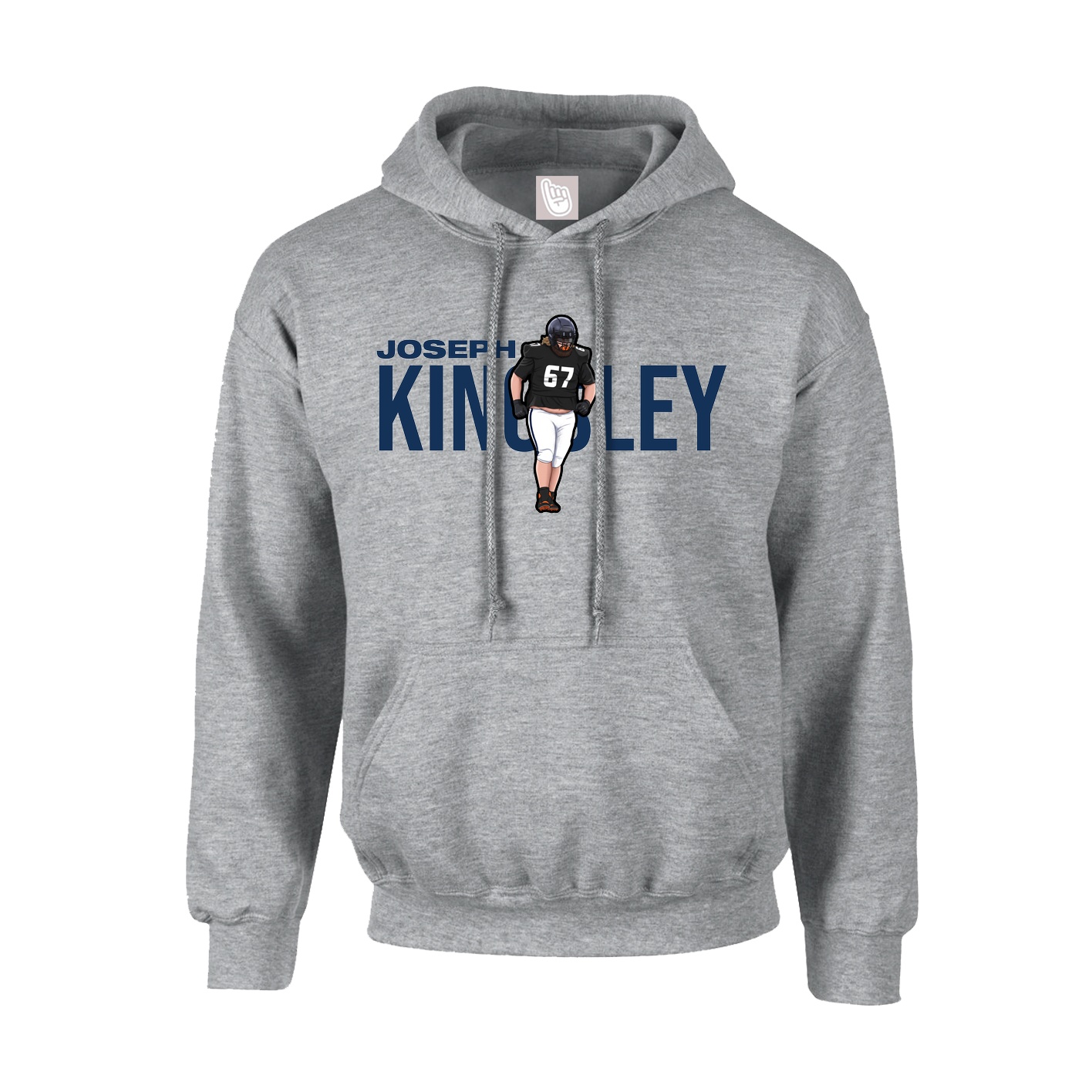 Youth Hoodie — Player Name in Grey