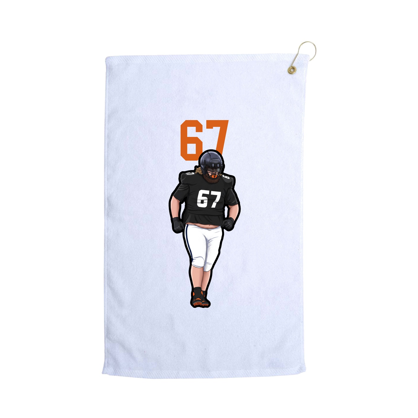 Golf Towel — Number Top in White