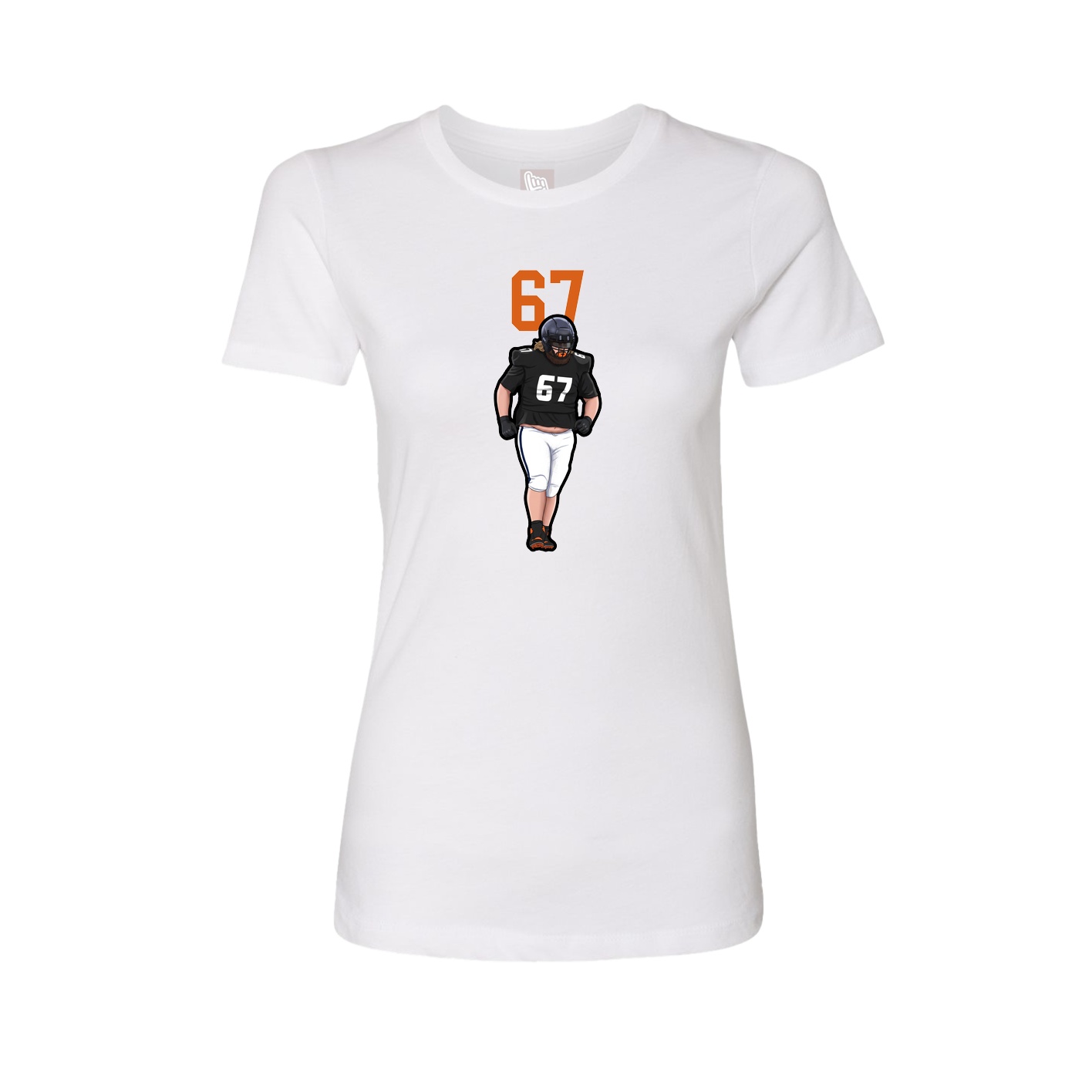Fitted Women's Tee — Number Top in White