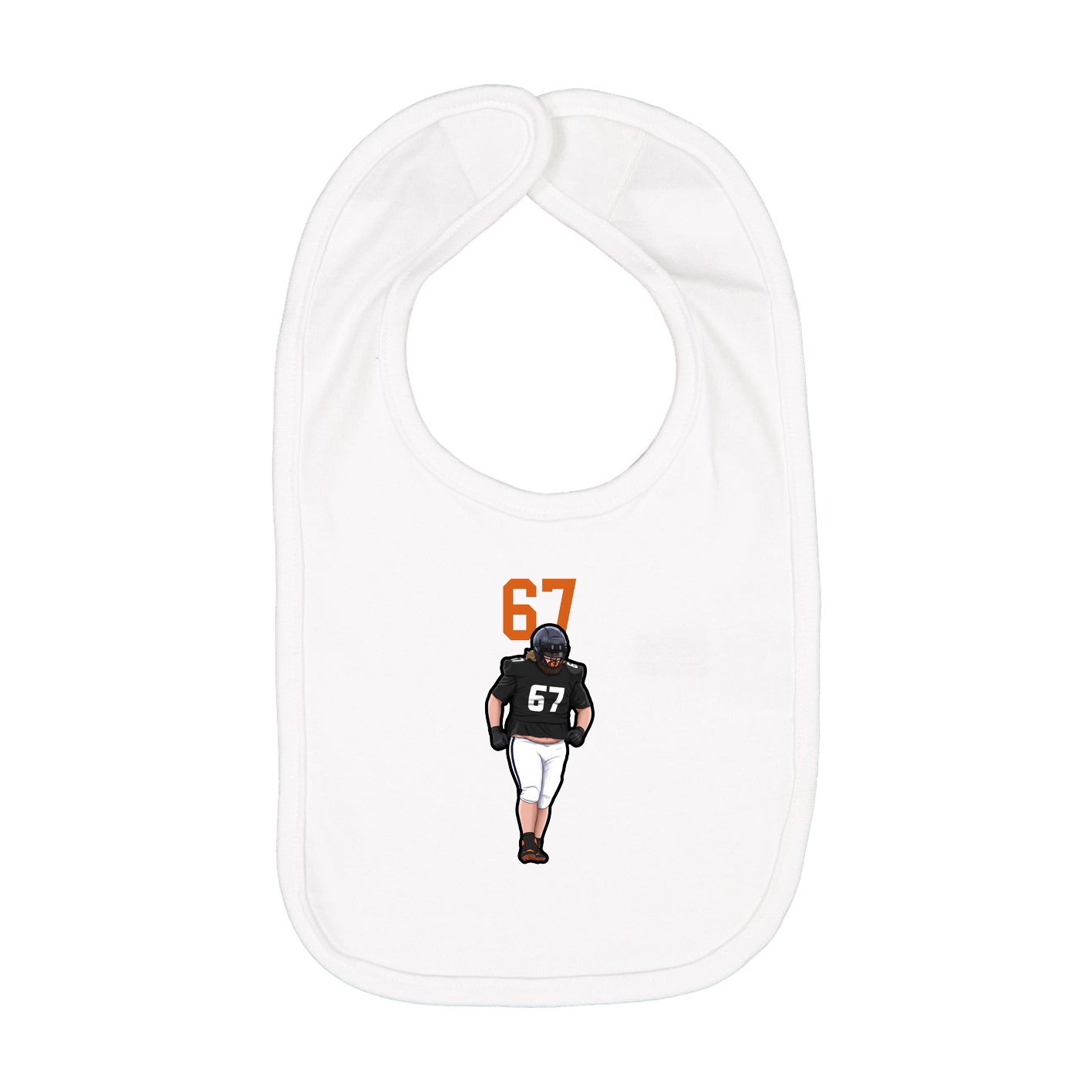 Infant Bib — Number Top in White