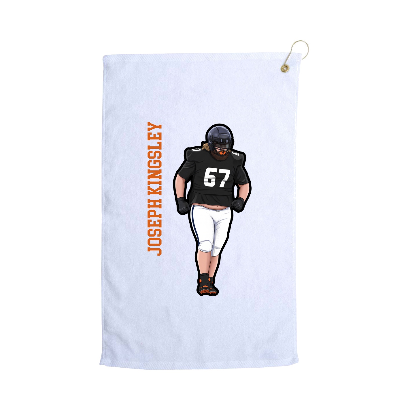Golf Towel — Name Vertical in White