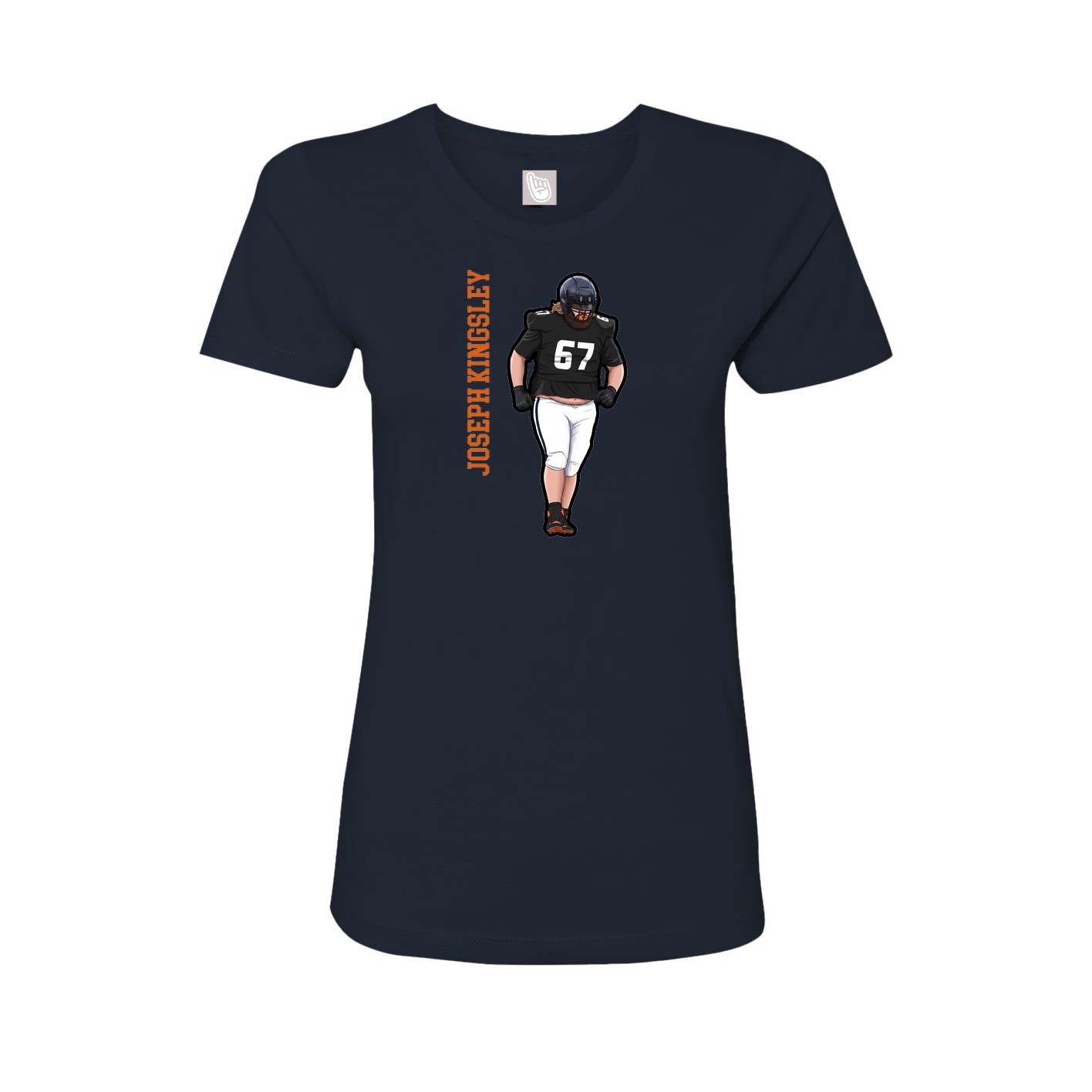 Fitted Women's Tee — Name Vertical in Navy