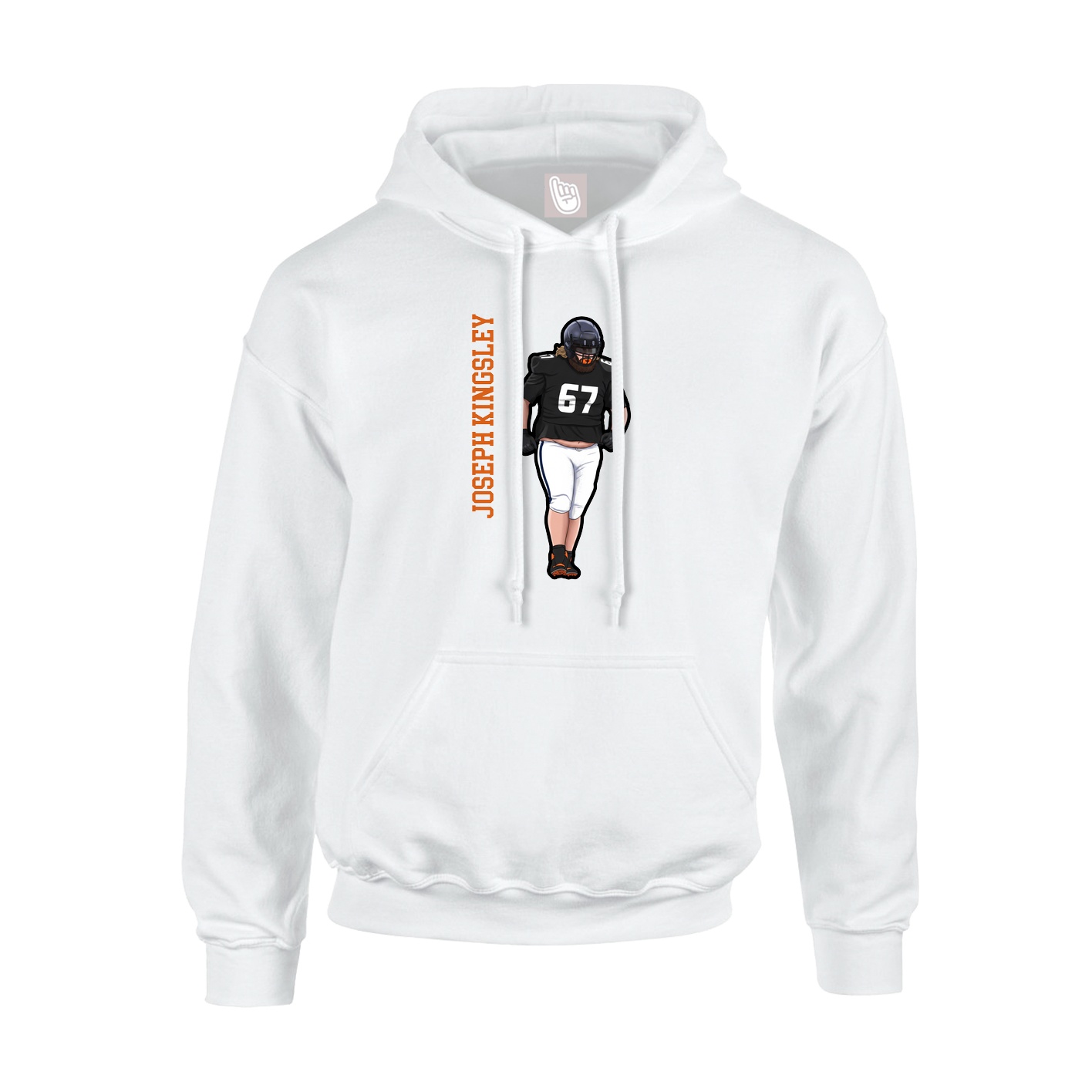 Youth Hoodie — Name Vertical in White