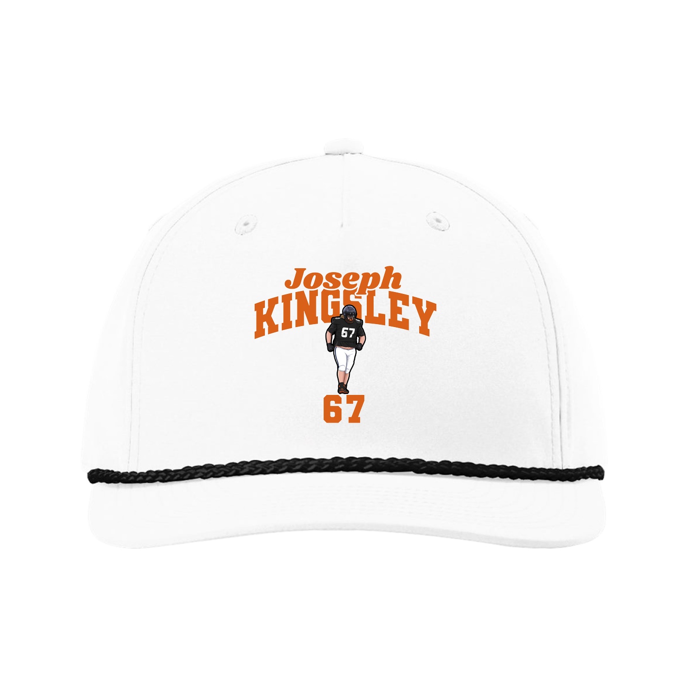 Five-Panel Classic Rope Cap — Signature Arch in White