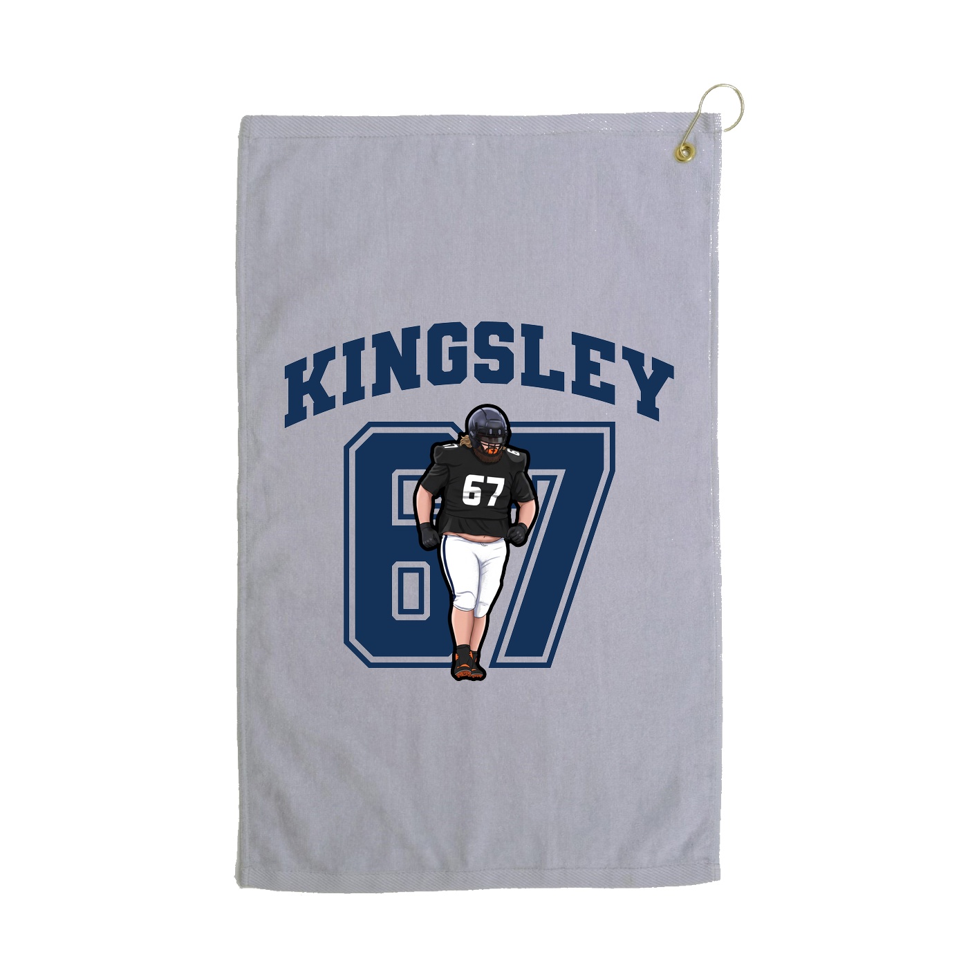 Golf Towel — Number in Grey