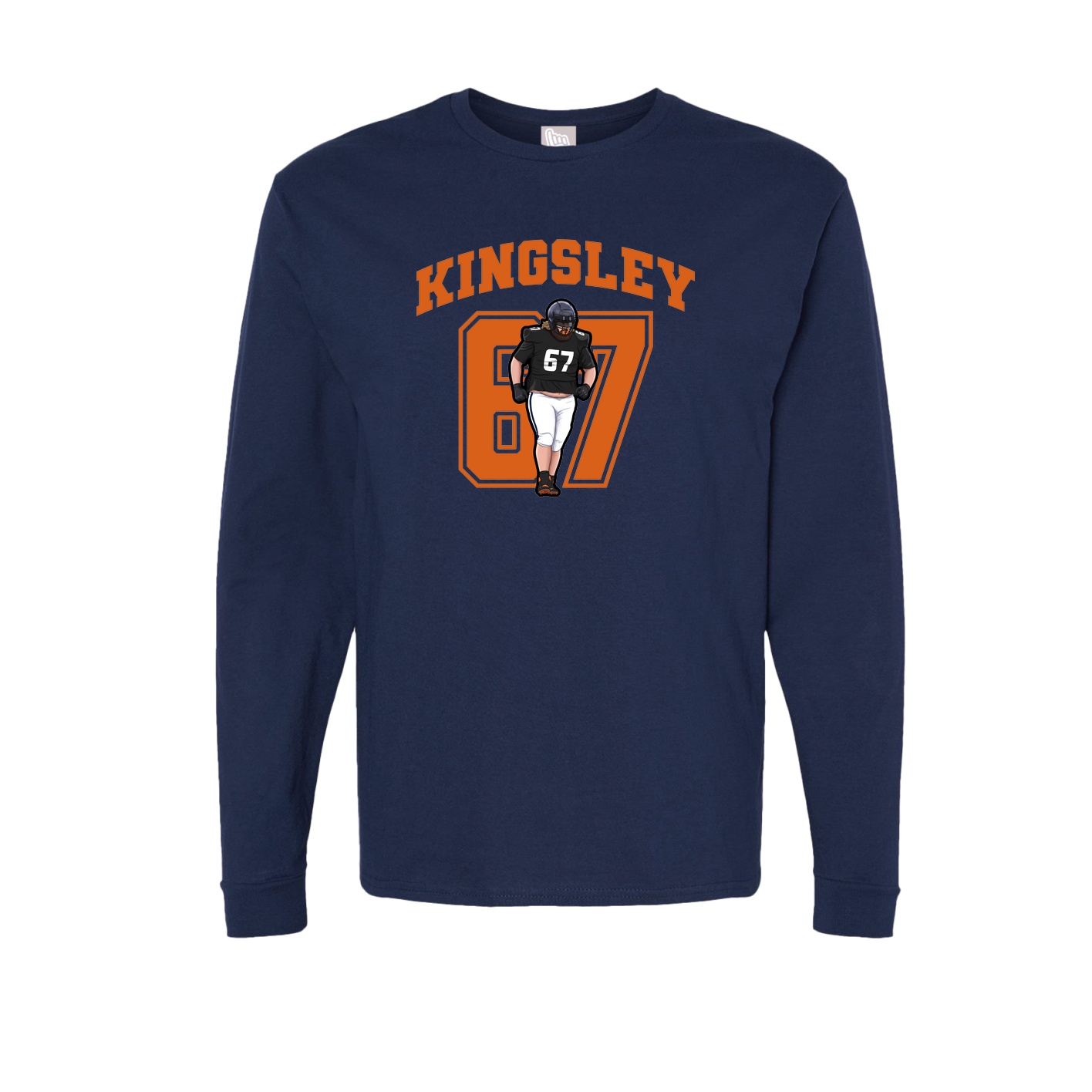 Long Sleeve Tee — Number in Navy
