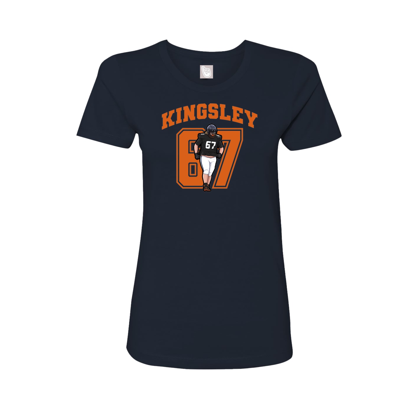 Fitted Women's Tee — Number in Navy