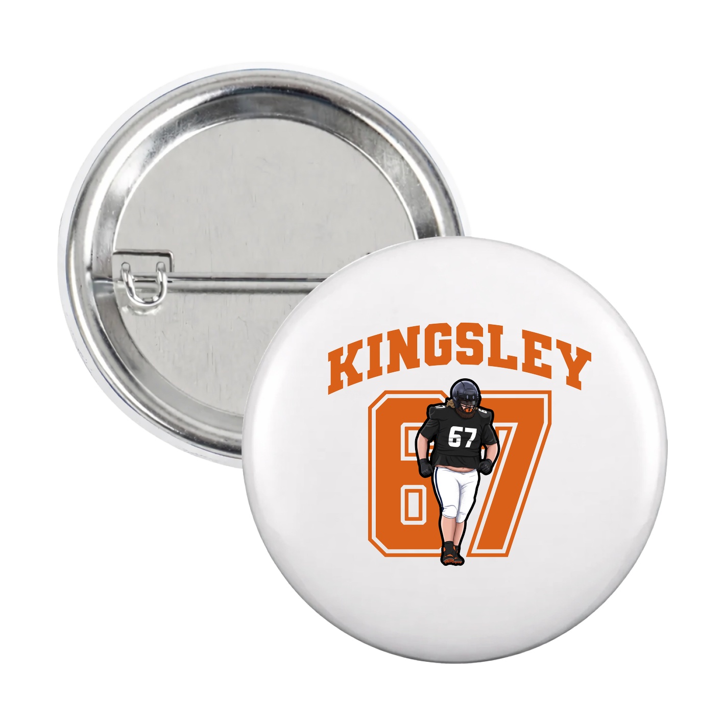 Game Day Button — Number in White