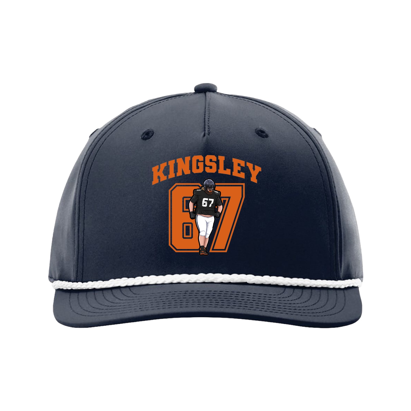 Five-Panel Classic Rope Cap — Number in Navy