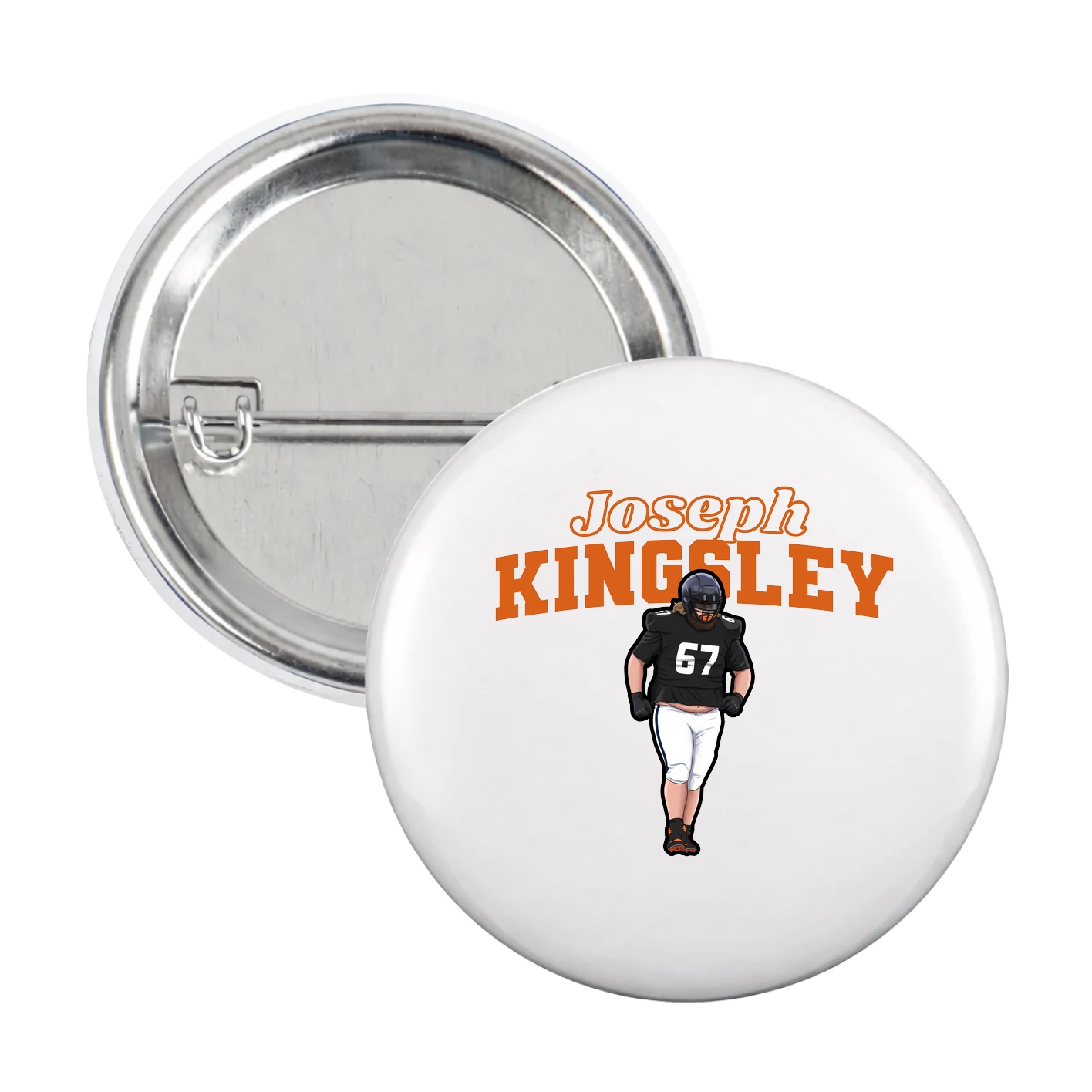 Game Day Button — Name Arch in White