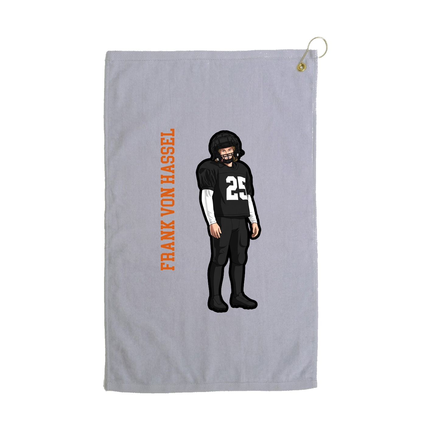 Golf Towel — Name Vertical in Grey