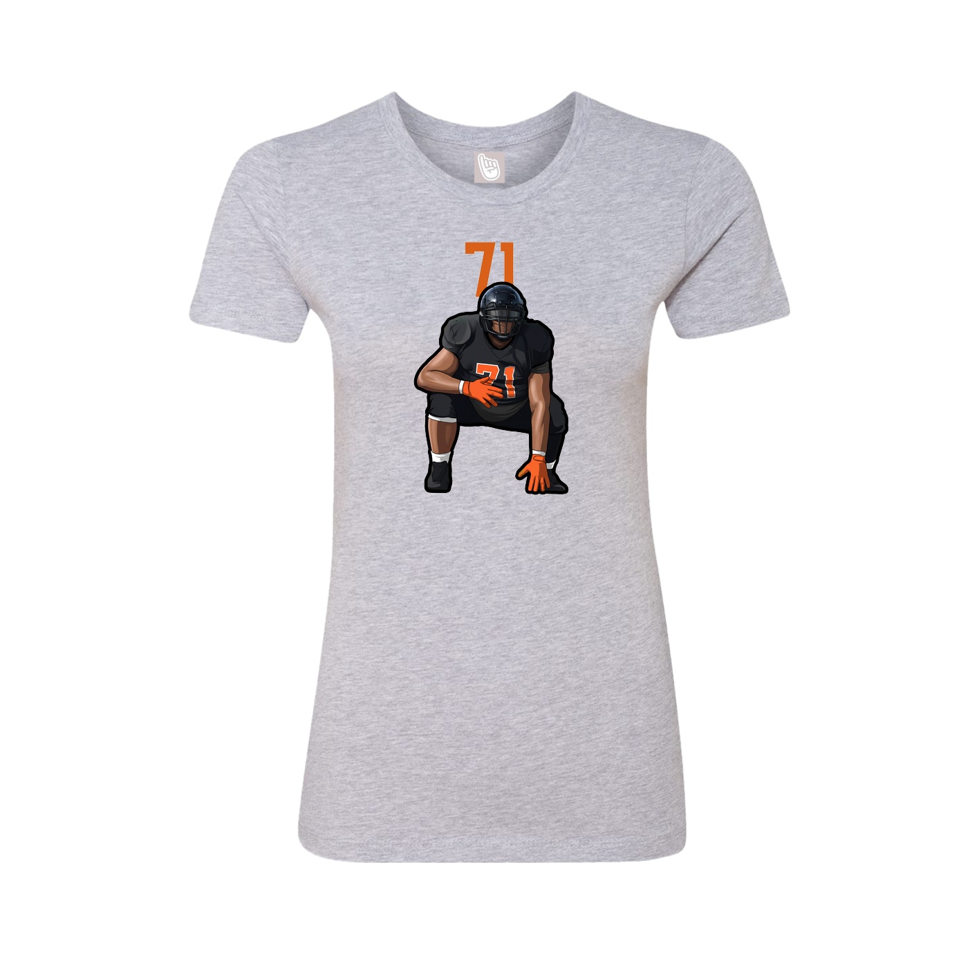 Fitted Women's Tee — Number Top in Grey