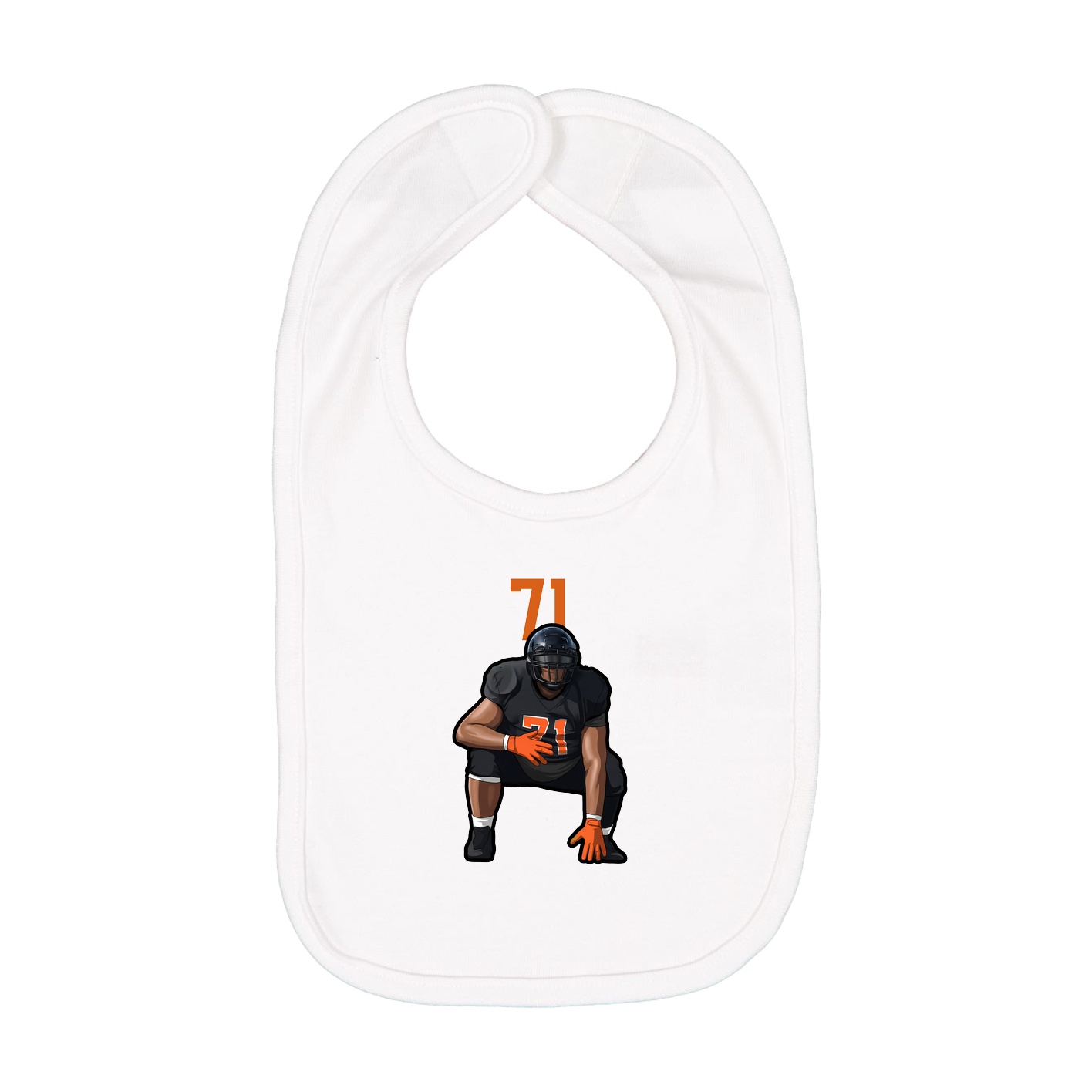 Infant Bib — Number Top in White