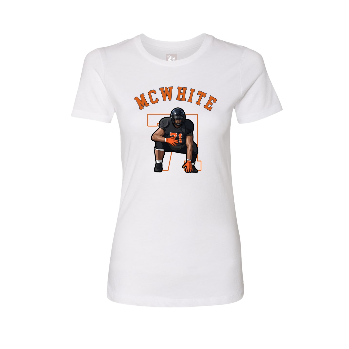 Fitted Women's Tee — Shirsey Arch in White