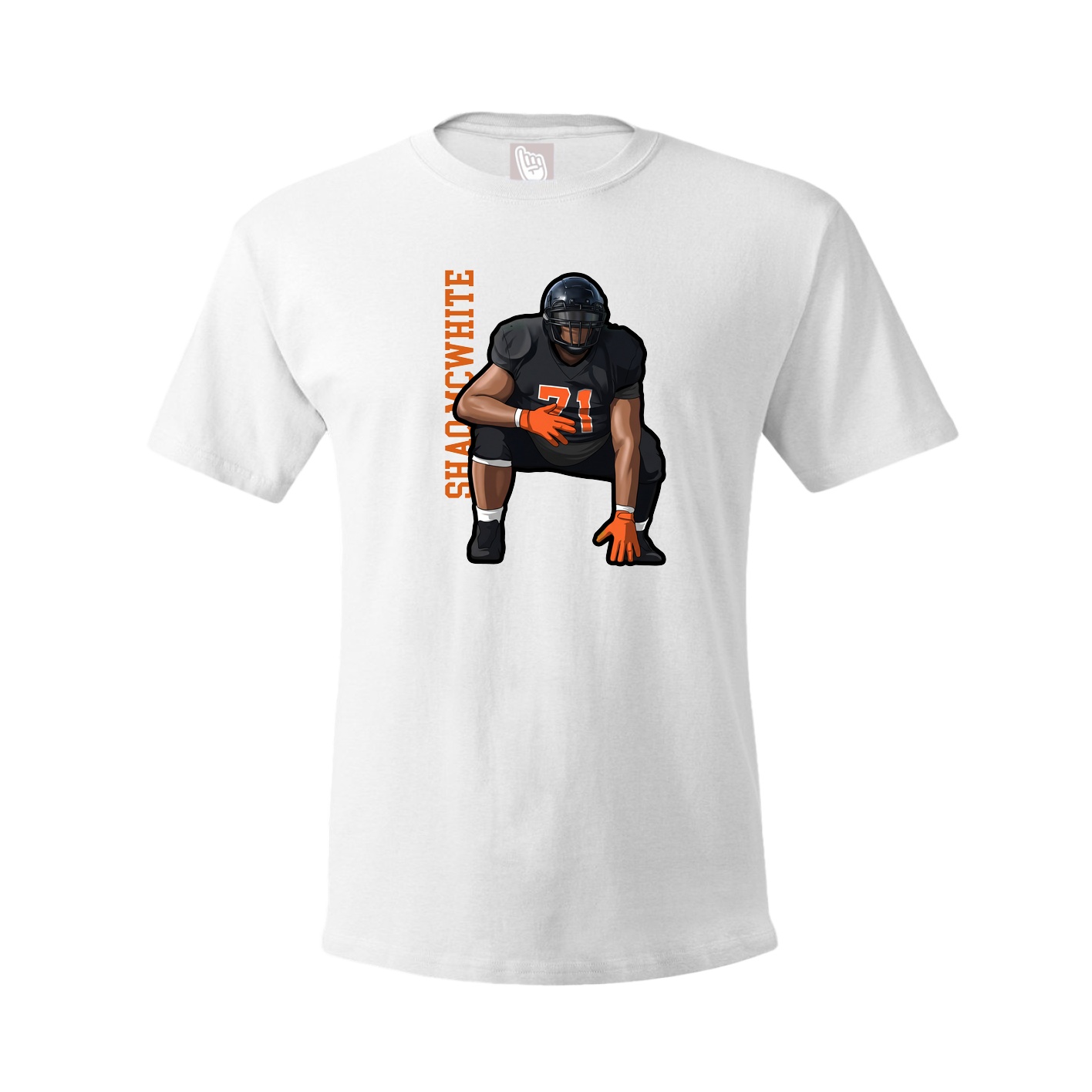 Tee — Name Vertical in White