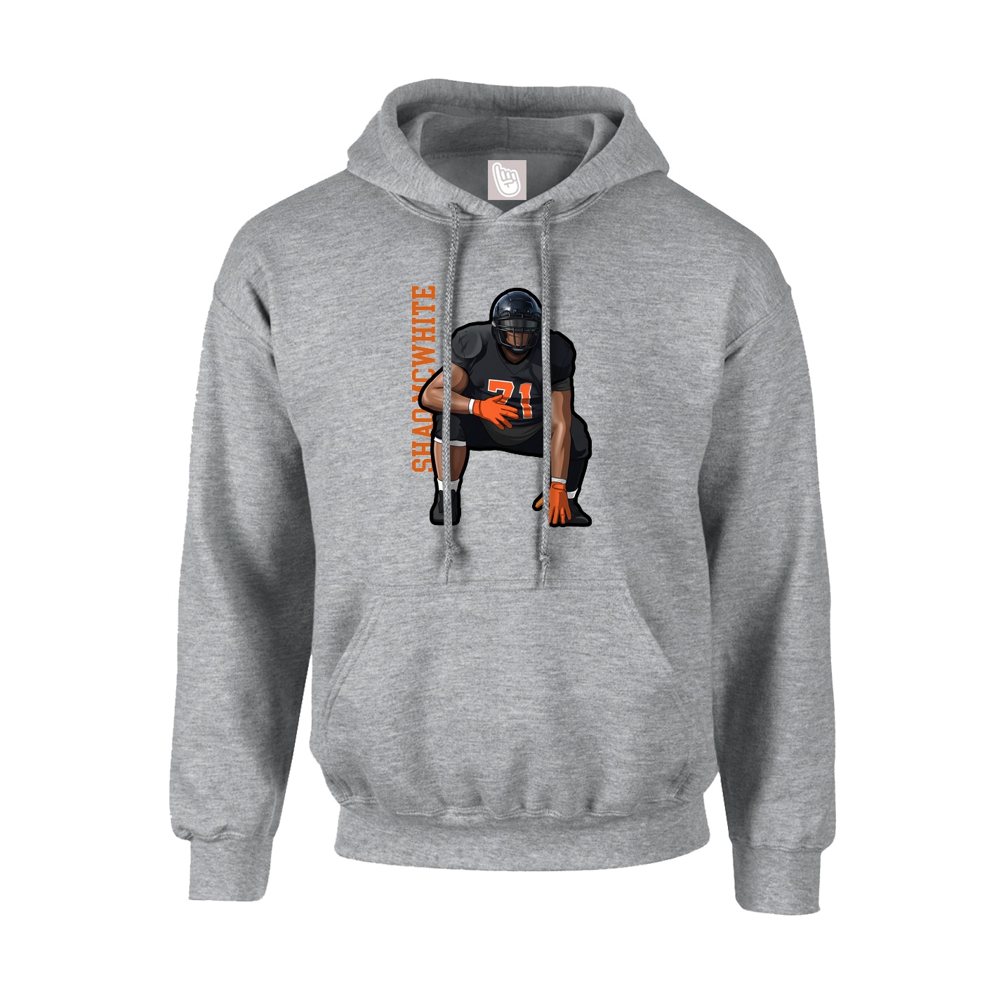 Youth Hoodie — Name Vertical in Grey