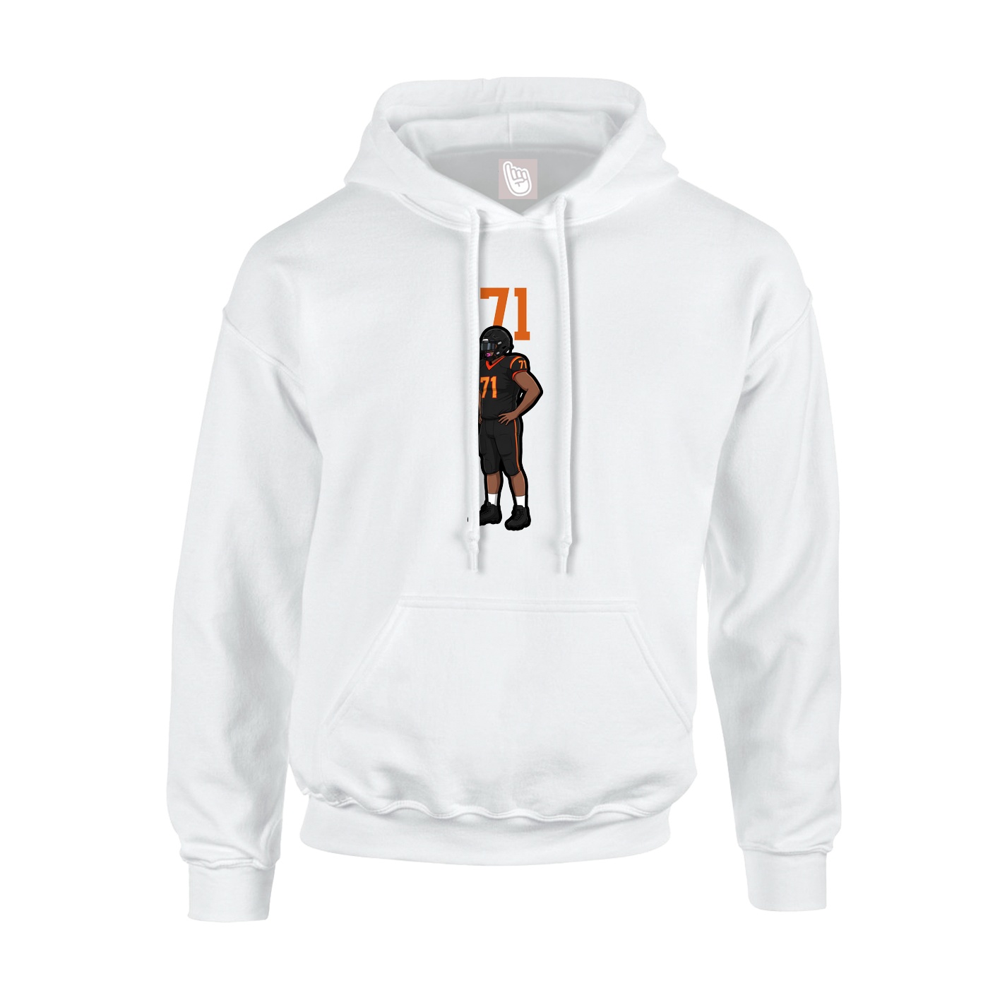 Youth Hoodie — Number Top in White
