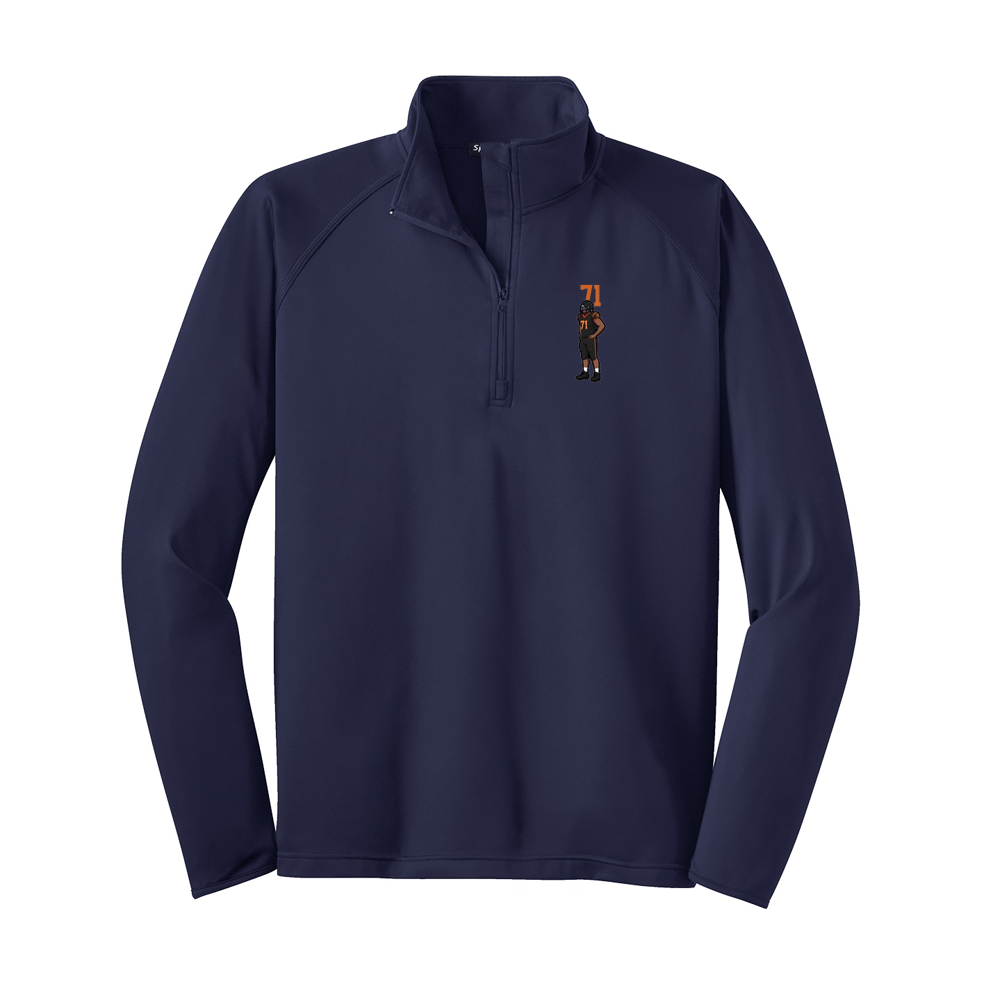 Q-Zip Pullover — Number Top in Navy