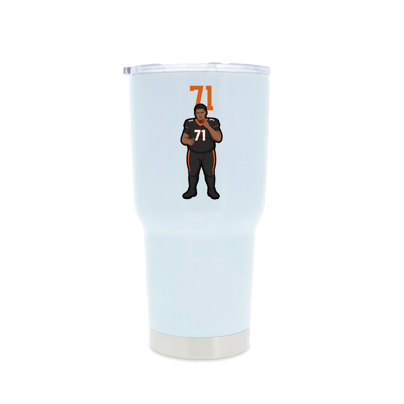 30oz Stainless Steel Tumbler — Number Top in White