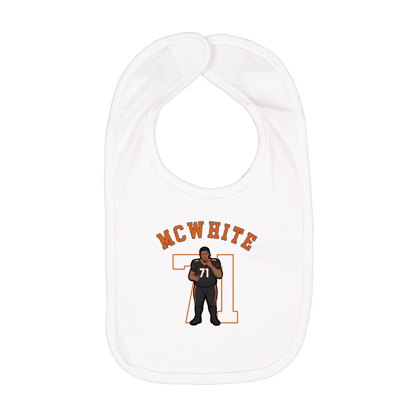 Infant Bib — Shirsey Arch in White