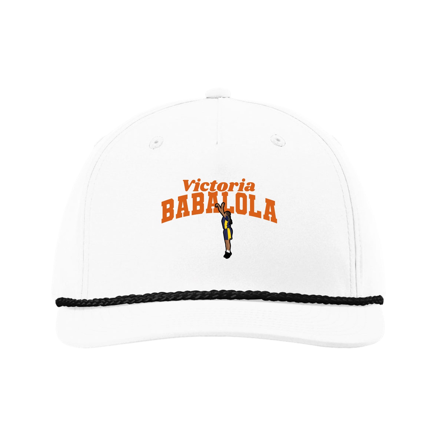 Five-Panel Classic Rope Cap — Signature Arch in White