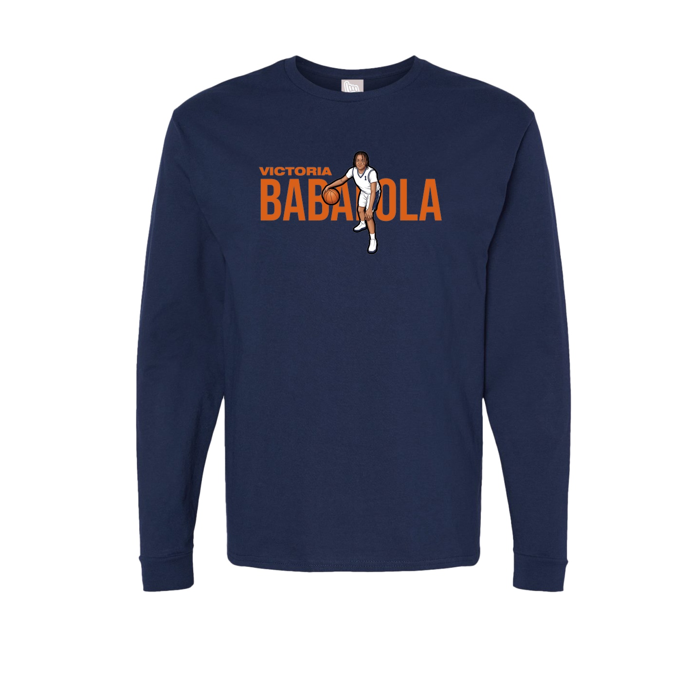 Long Sleeve Tee — Player Name in Navy