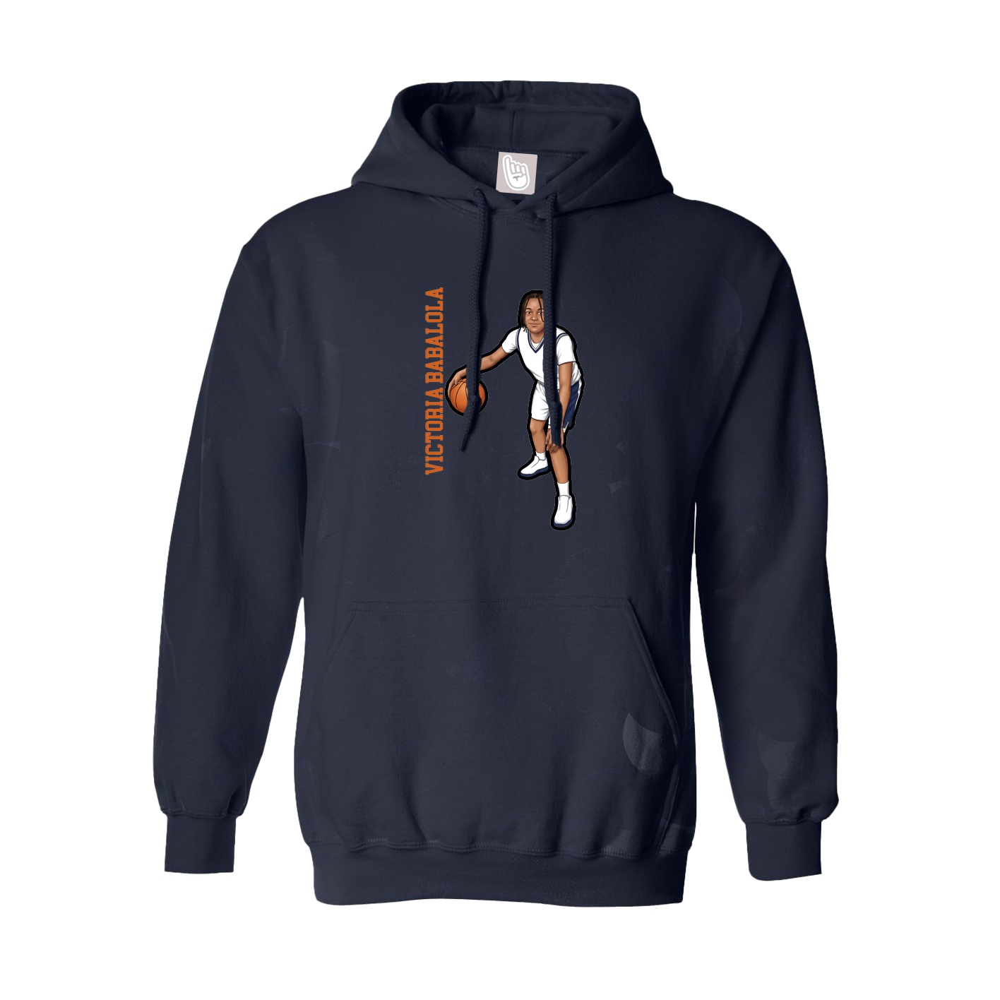 Youth Hoodie — Name Vertical in Navy
