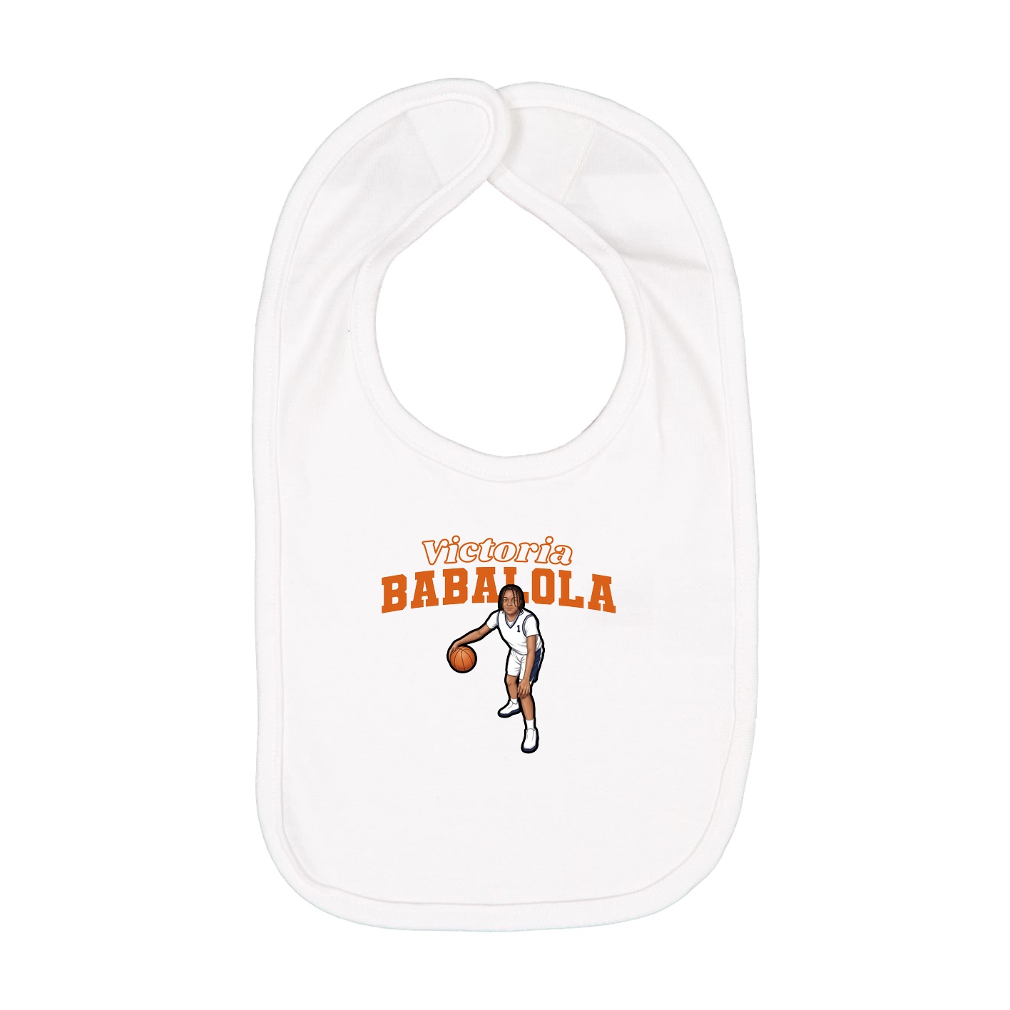 Infant Bib — Name Arch in White