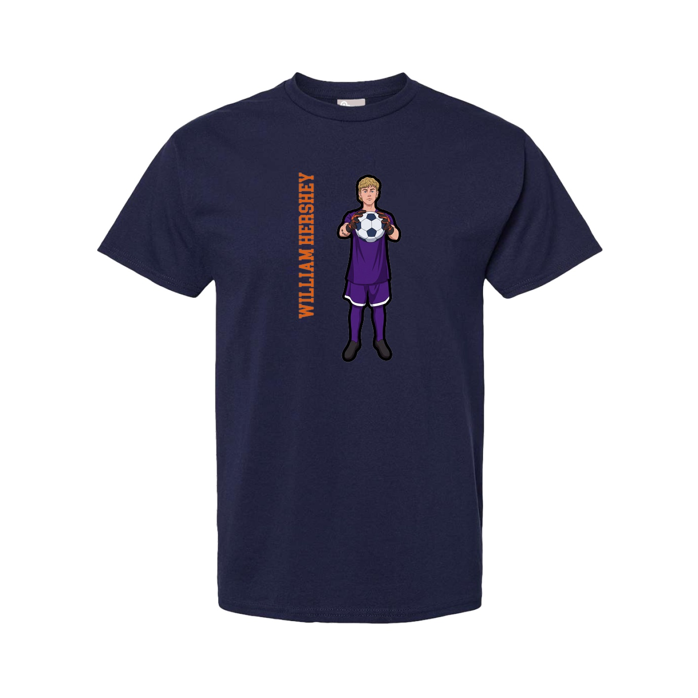 Youth Tee — Name Vertical in Navy