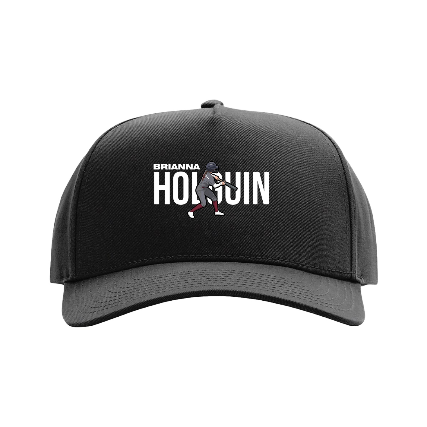 Full Fabric Five-Panel Champ Cap — Player Name in Black