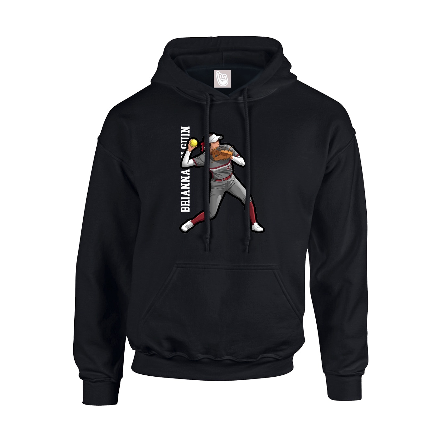 Hoodie — Name Vertical in Black