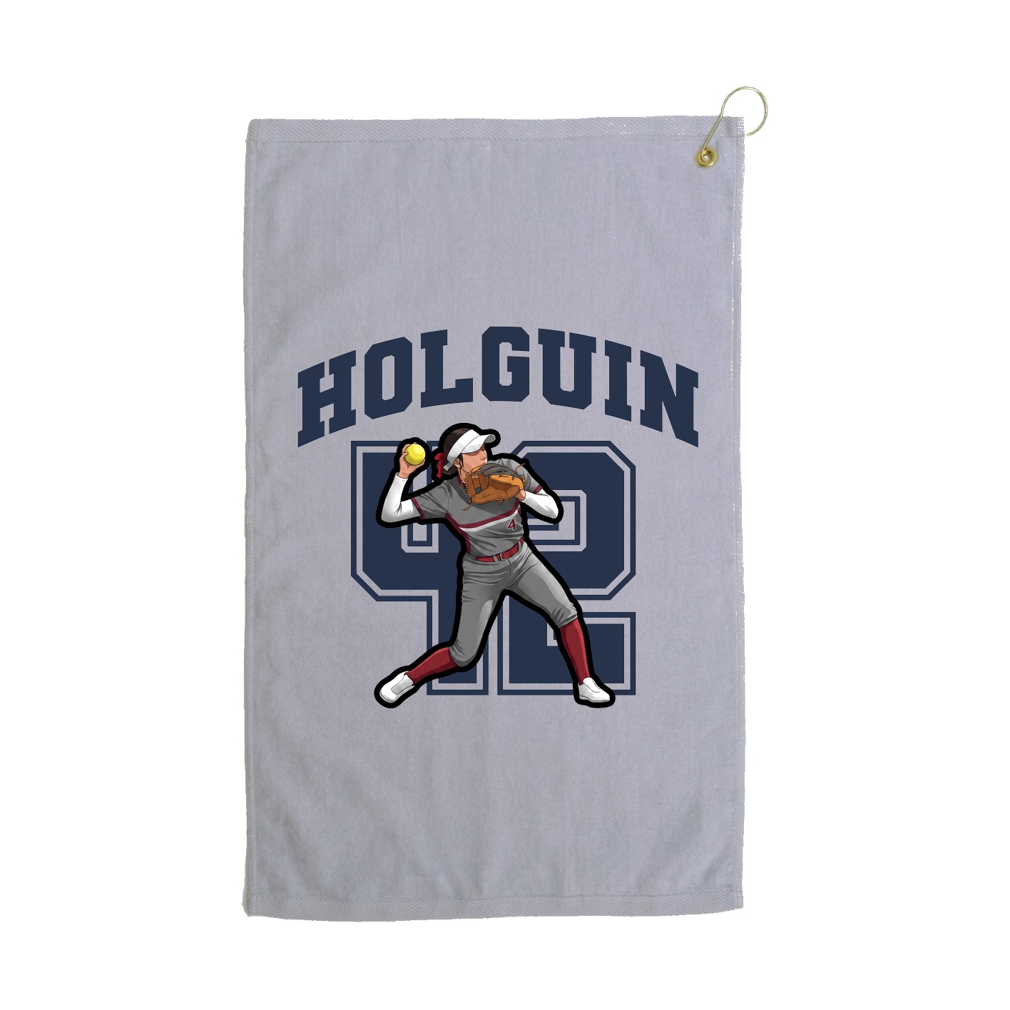 Golf Towel — Number in Grey