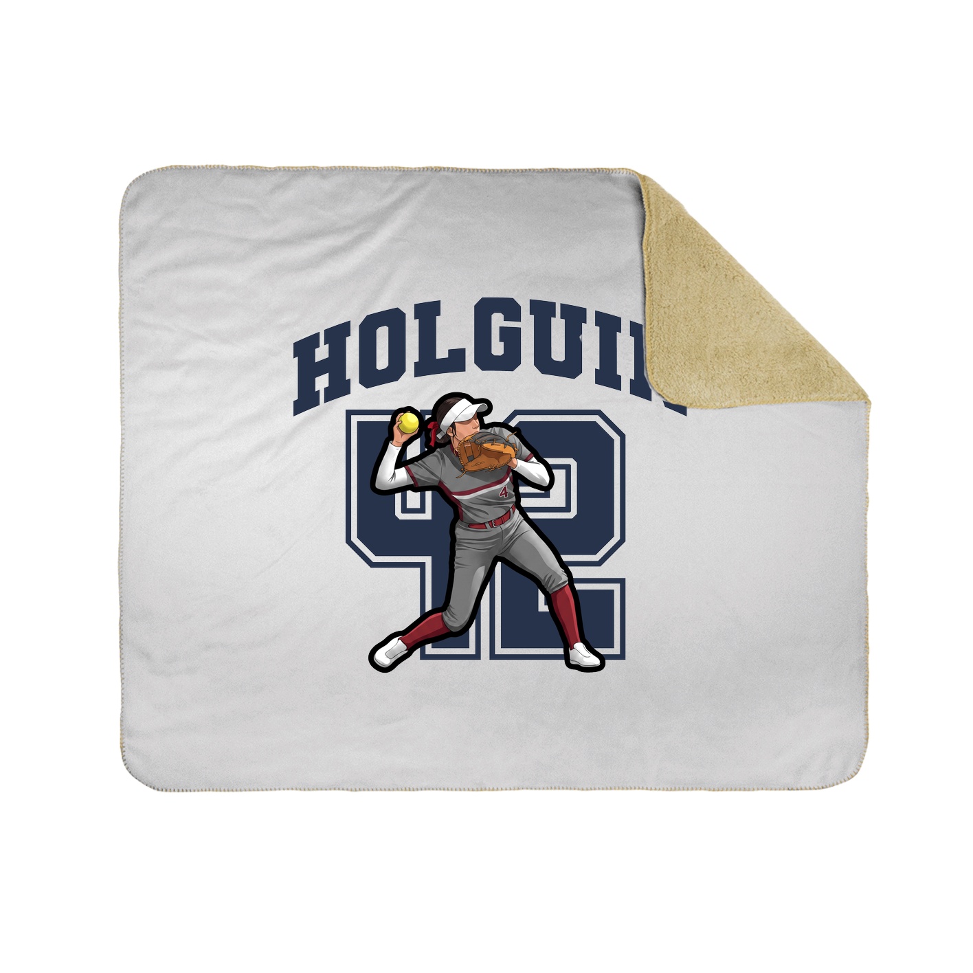 Throw Blanket — Number in White