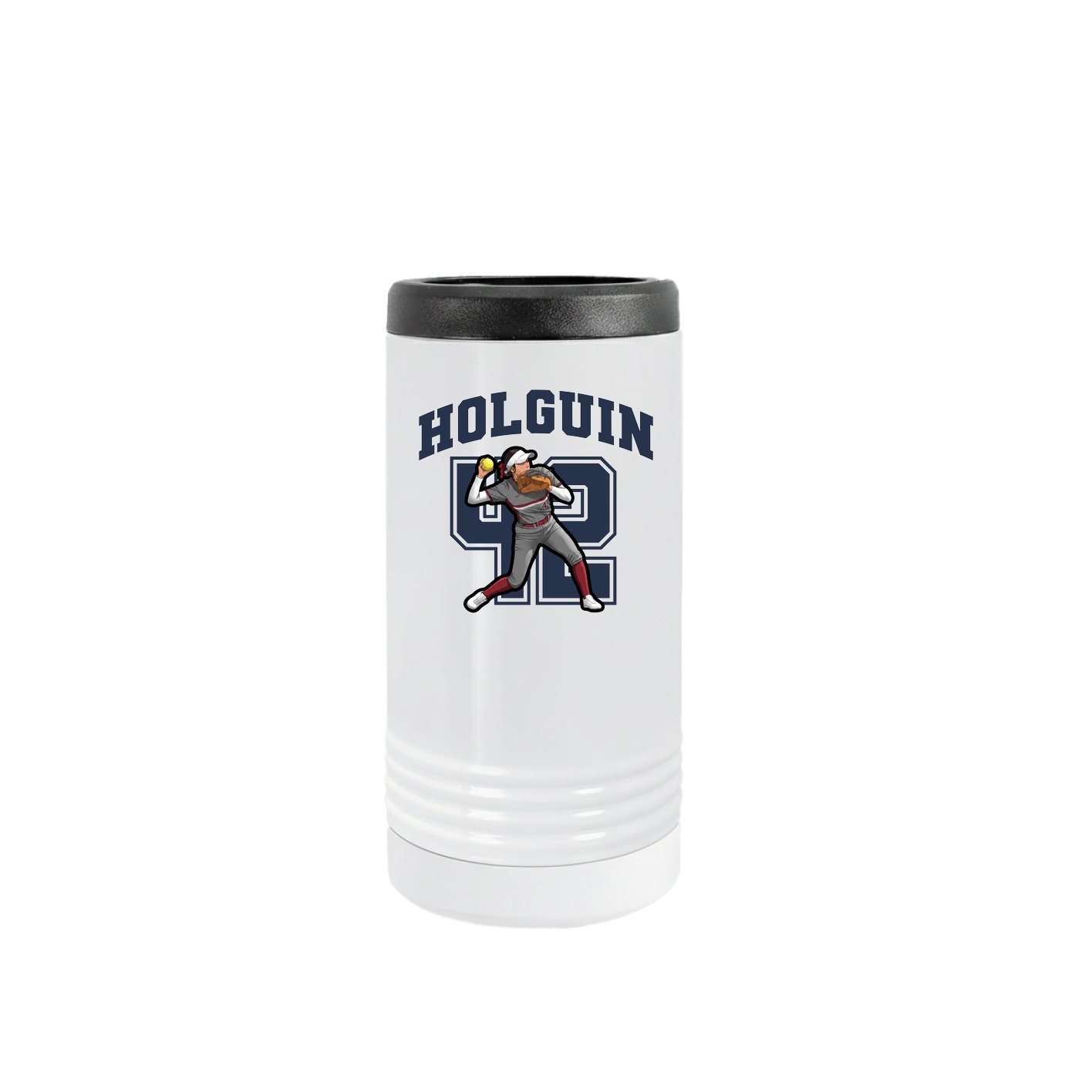 Slim Beverage Holder — Number in White