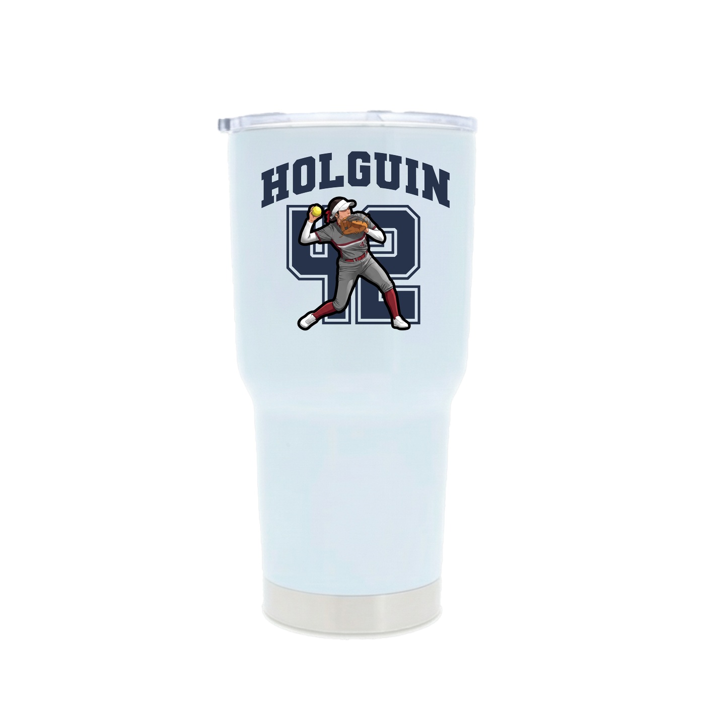 30oz Stainless Steel Tumbler — Number in White
