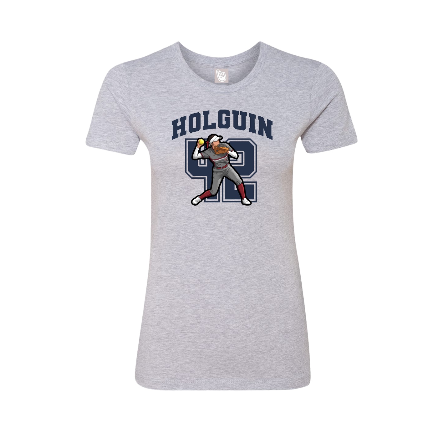 Fitted Women's Tee — Number in Grey