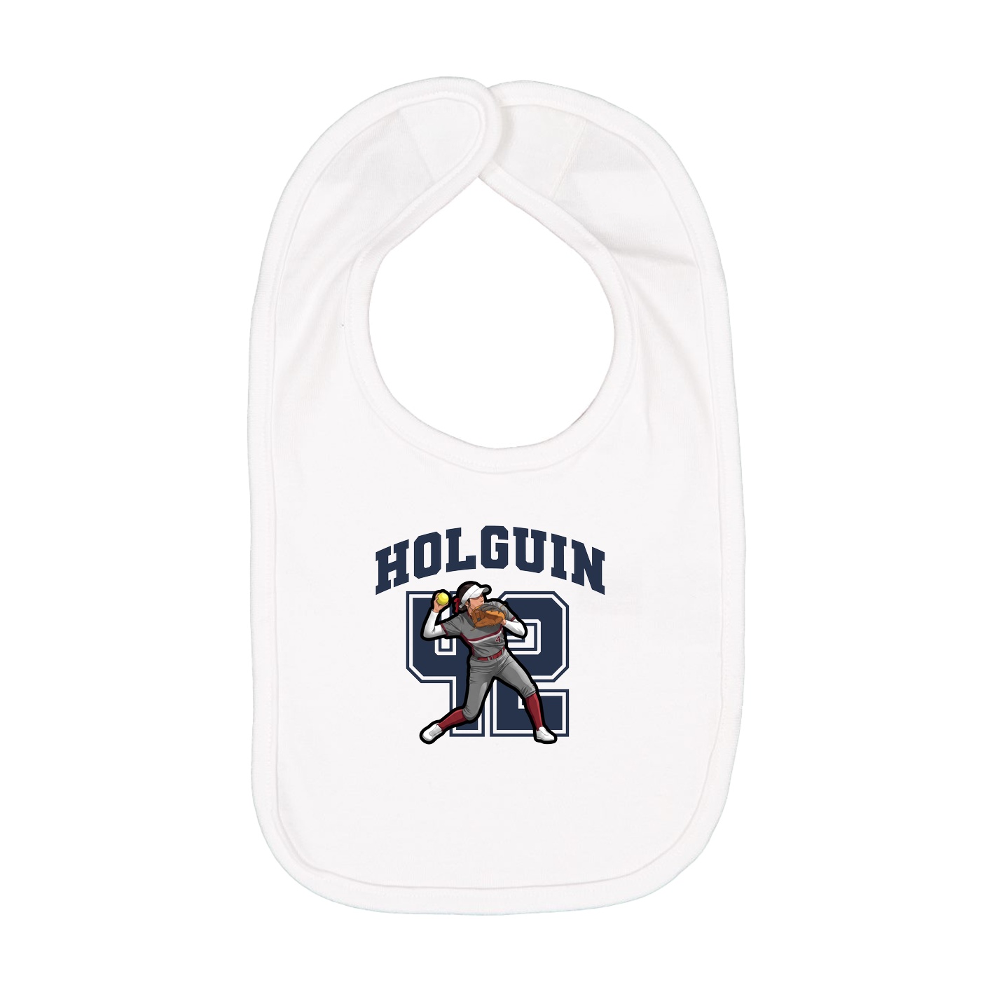 Infant Bib — Number in White