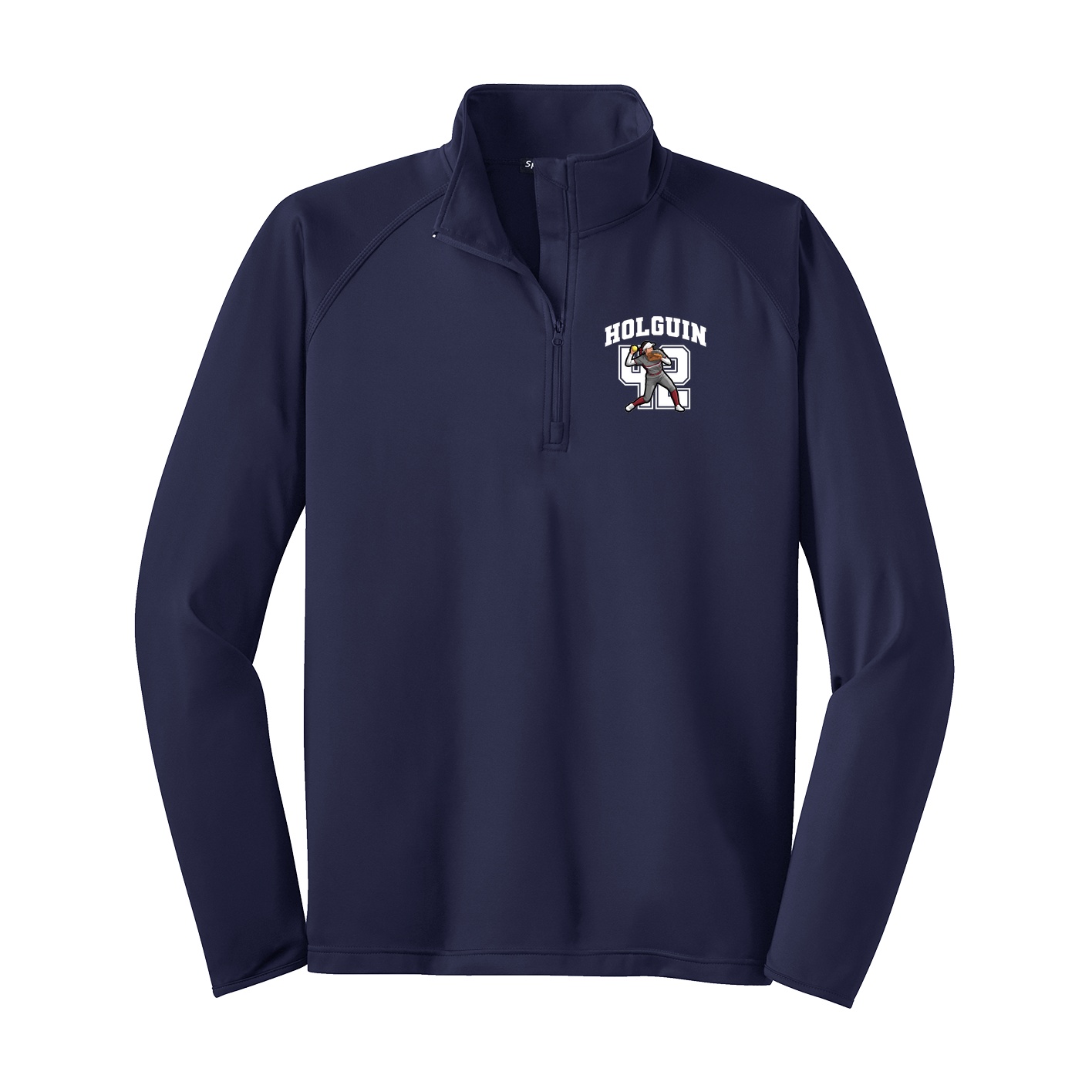 Q-Zip Pullover — Number in Navy
