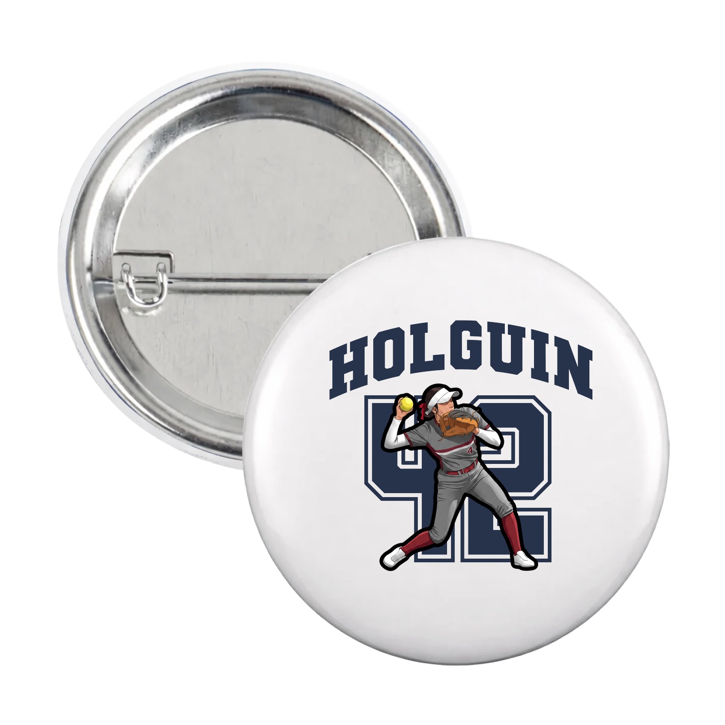 Game Day Button — Number in White