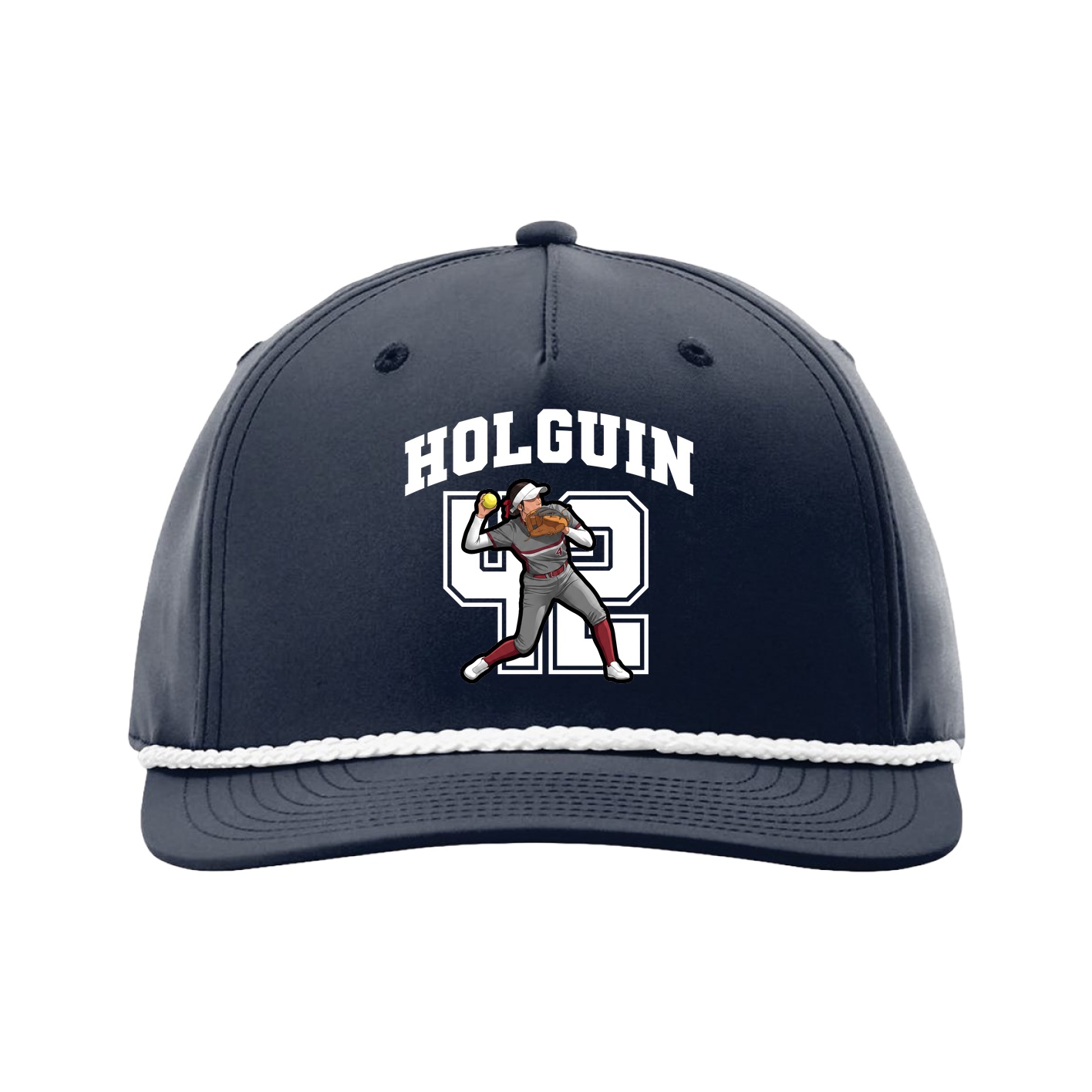 Five-Panel Classic Rope Cap — Number in Navy