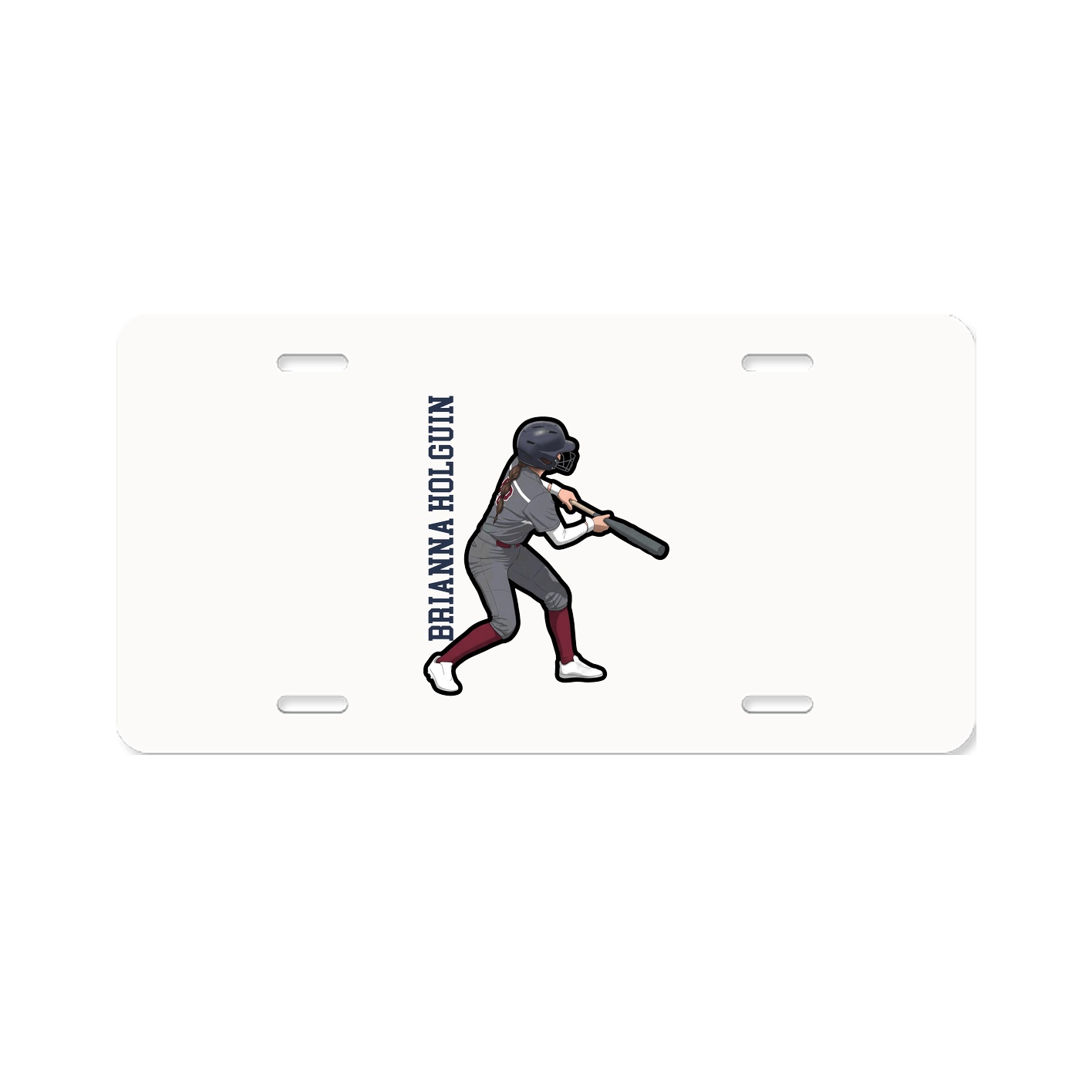 License Plate — Name Vertical in Classic