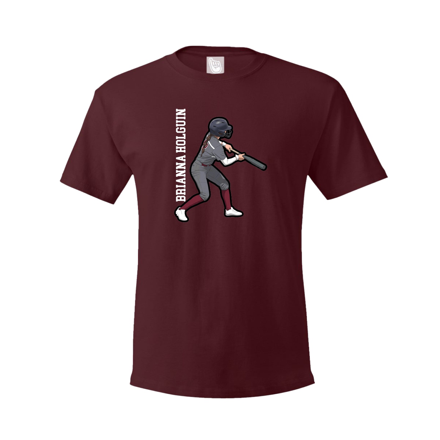 Youth Tee — Name Vertical in Maroon