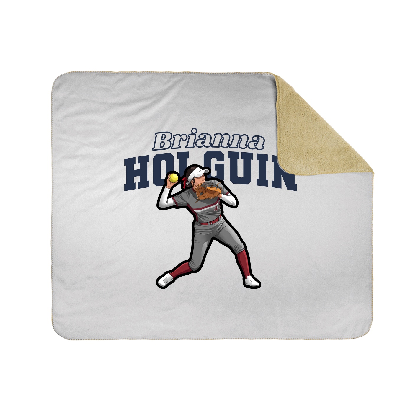 Throw Blanket — Name Arch in White