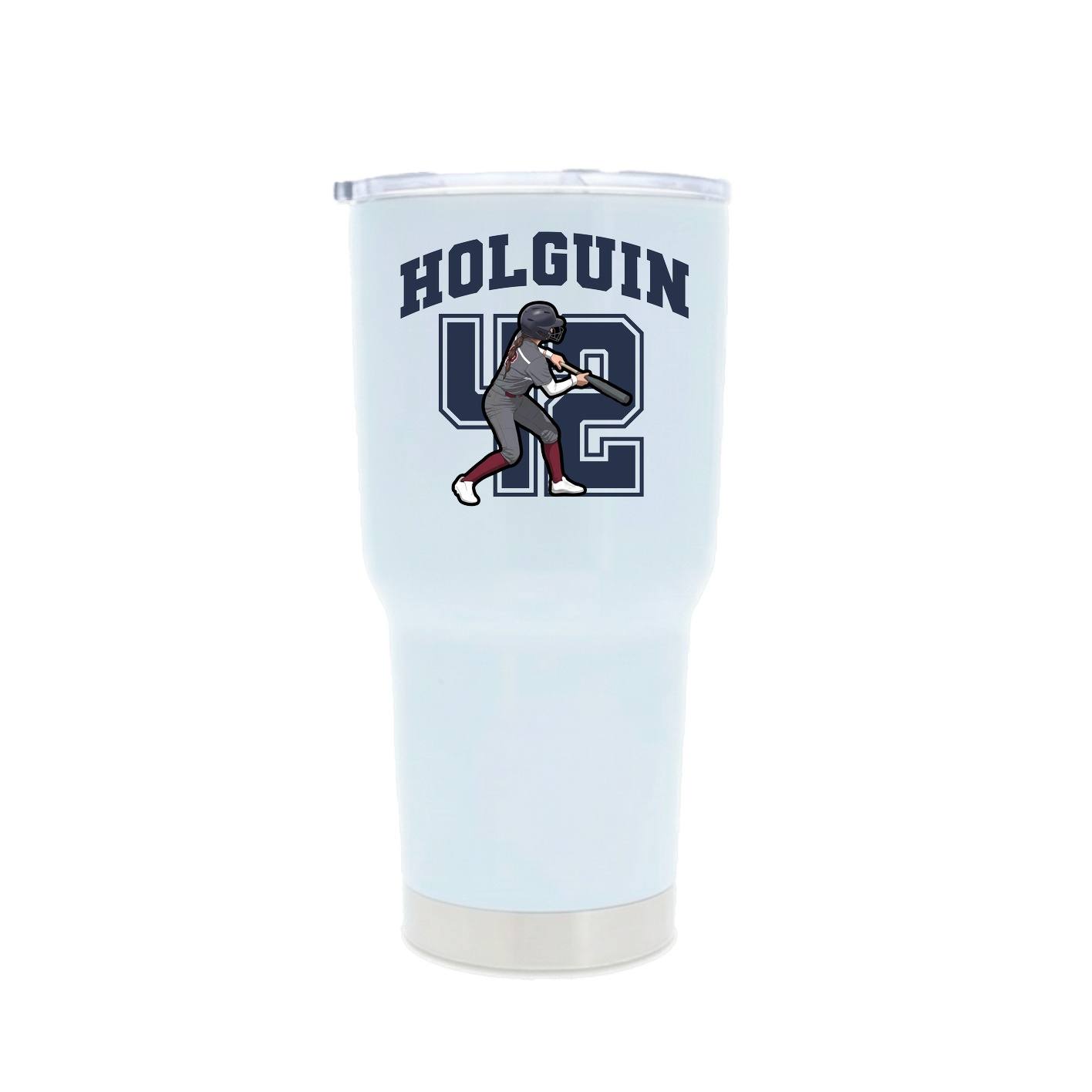 30oz Stainless Steel Tumbler — Number in White