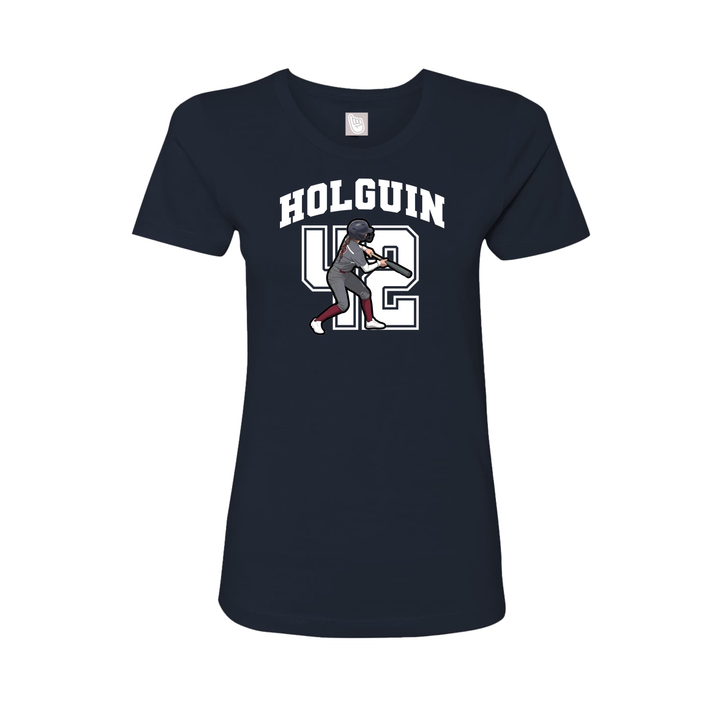 Fitted Women's Tee — Number in Navy